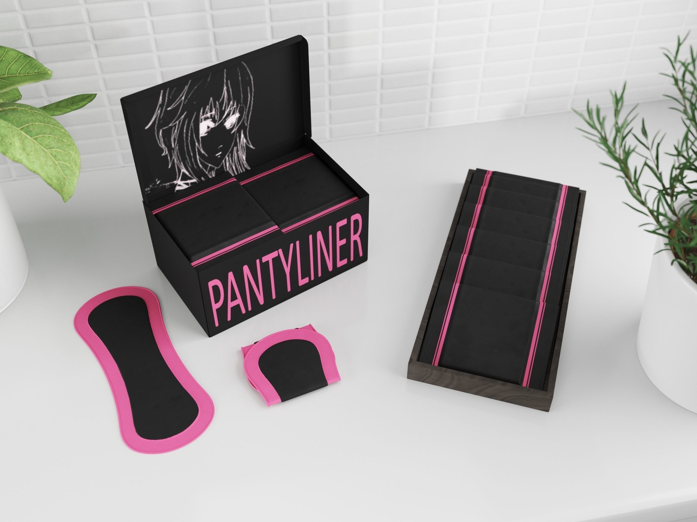 Pantyliner Set box 3D model_10