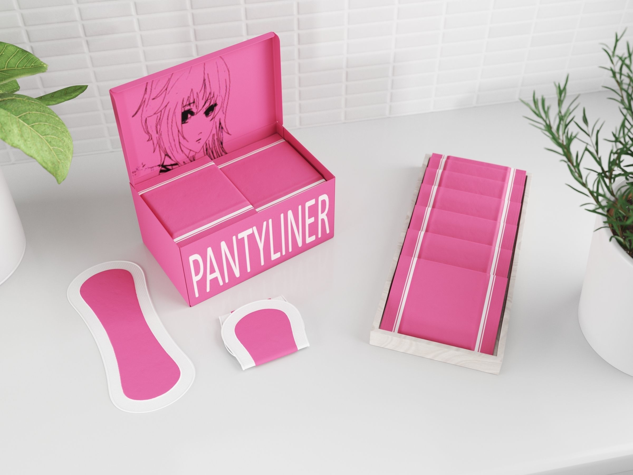 Pantyliner Set box 3D model_11