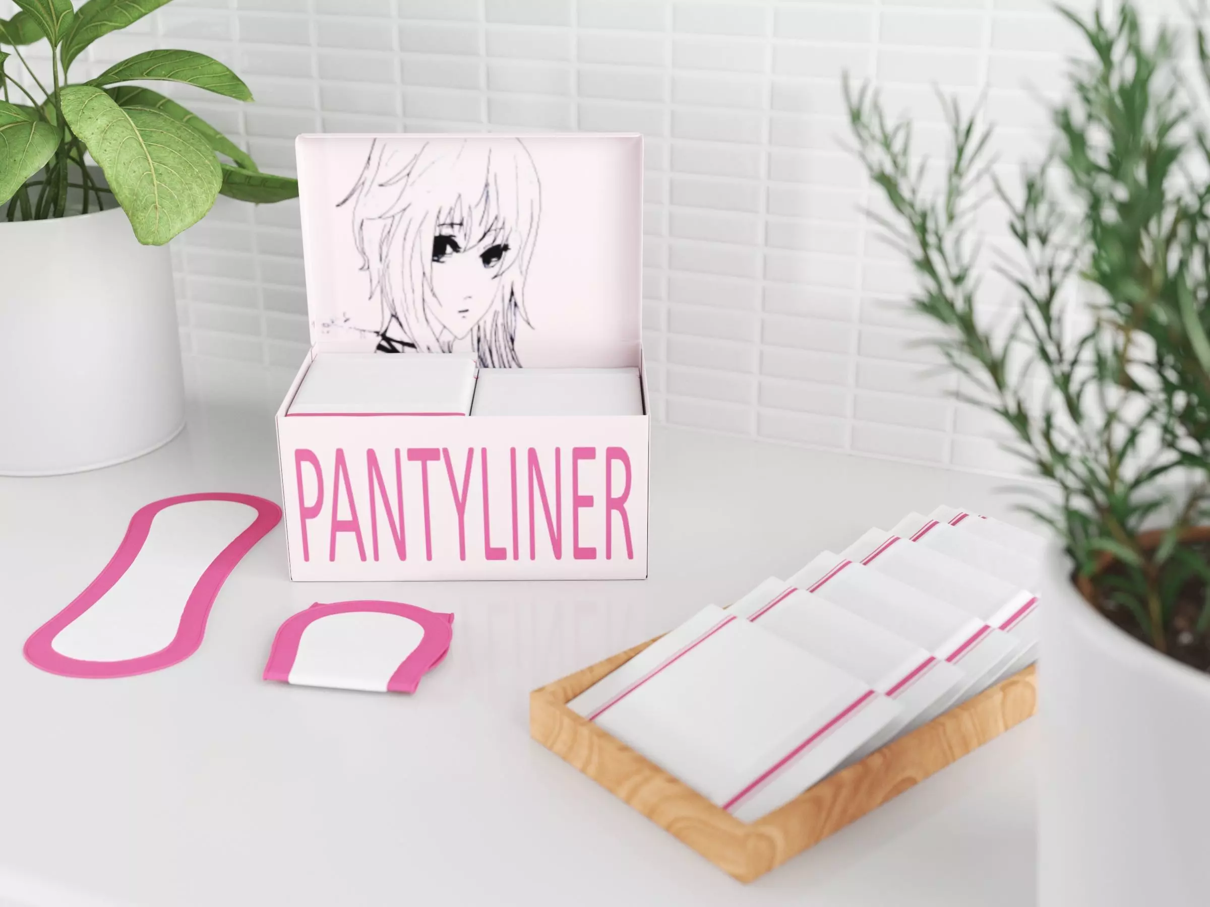Pantyliner Set box 3D model_0