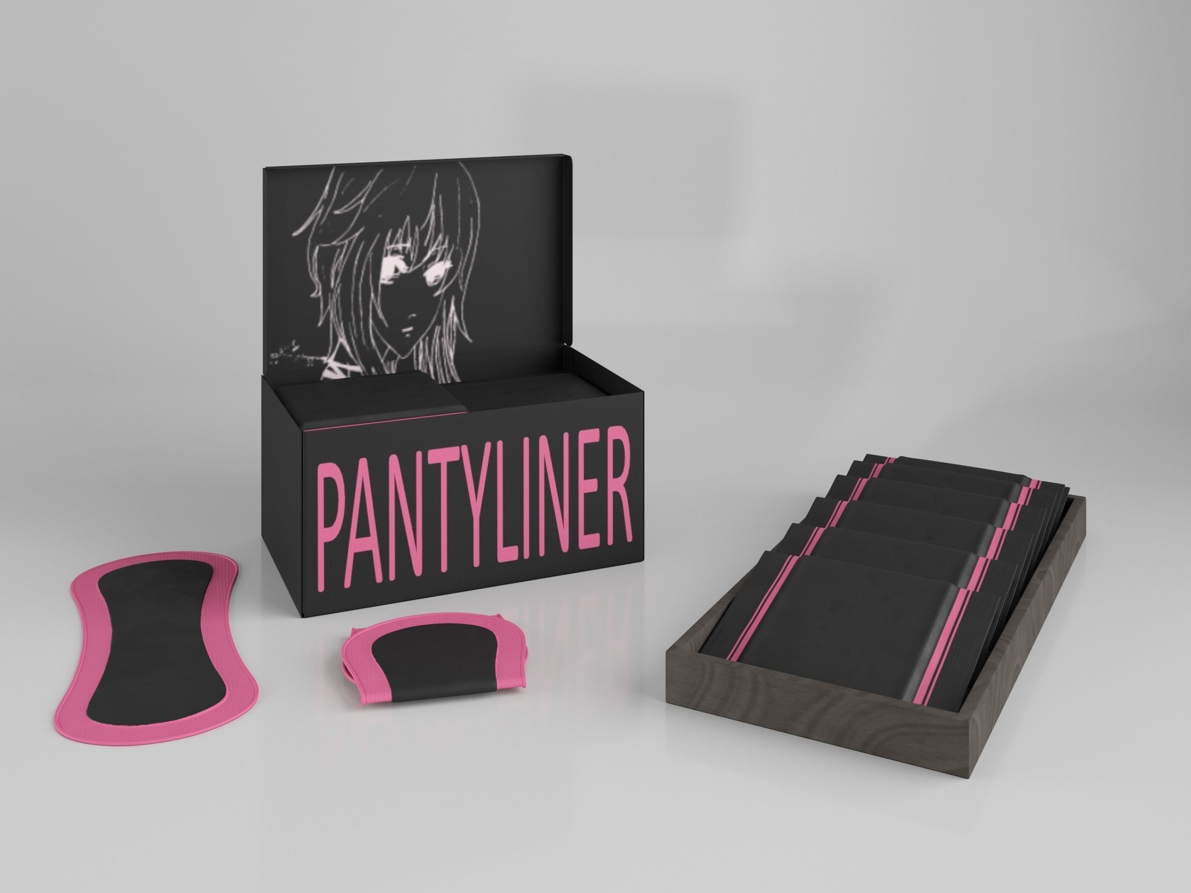 Pantyliner Set box 3D model_7