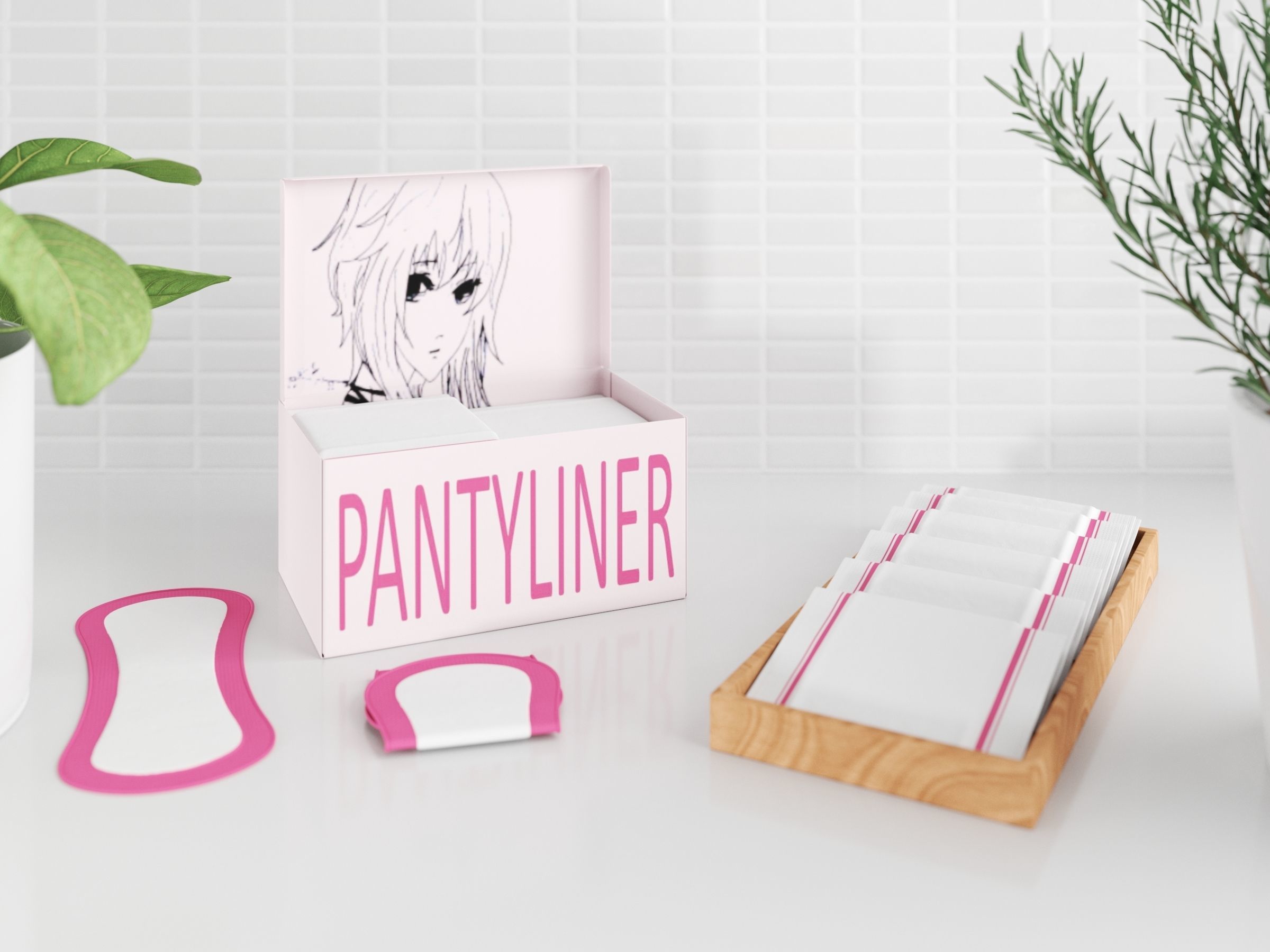 Pantyliner Set box 3D model_3