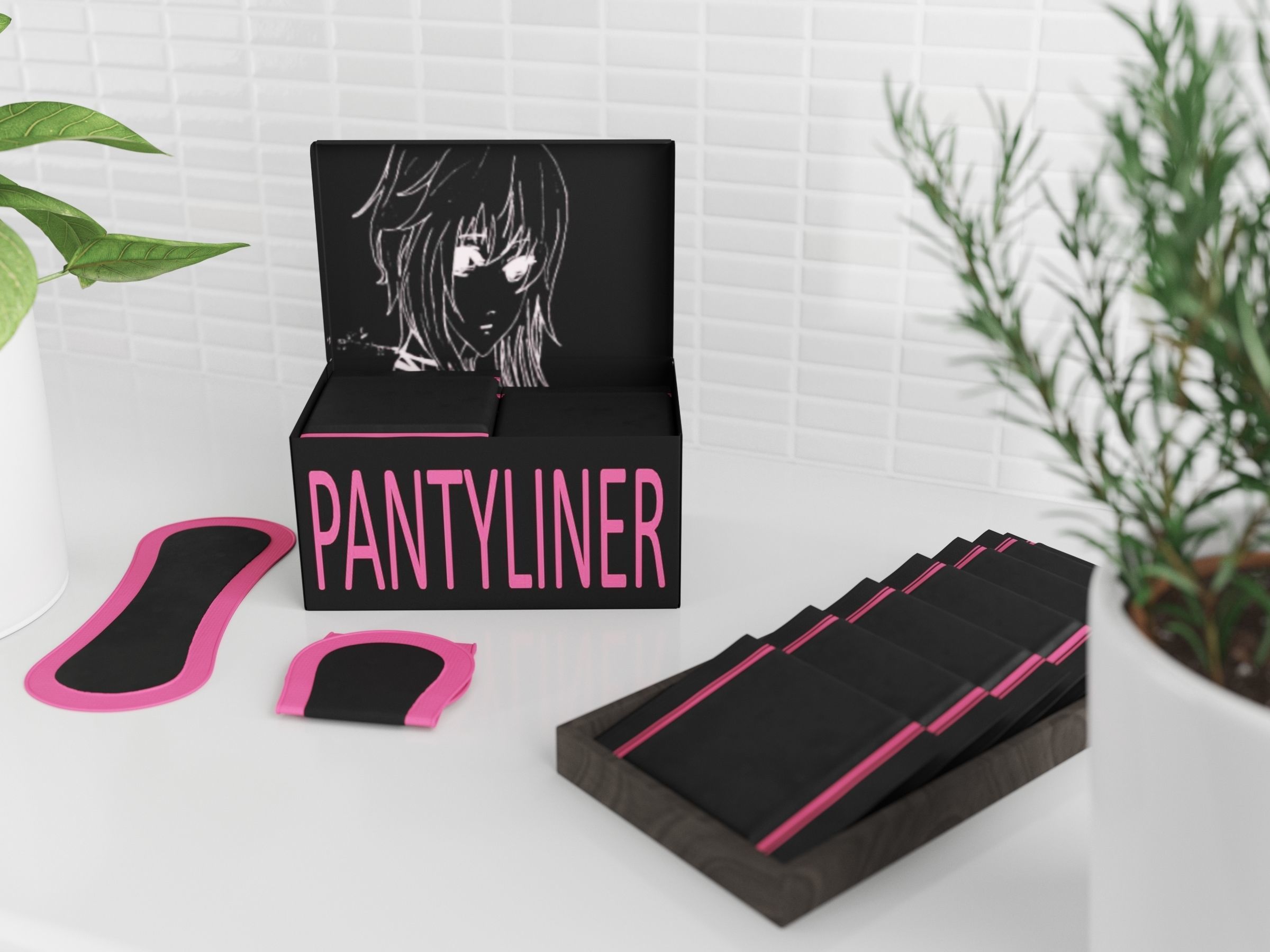 Pantyliner Set box 3D model_1