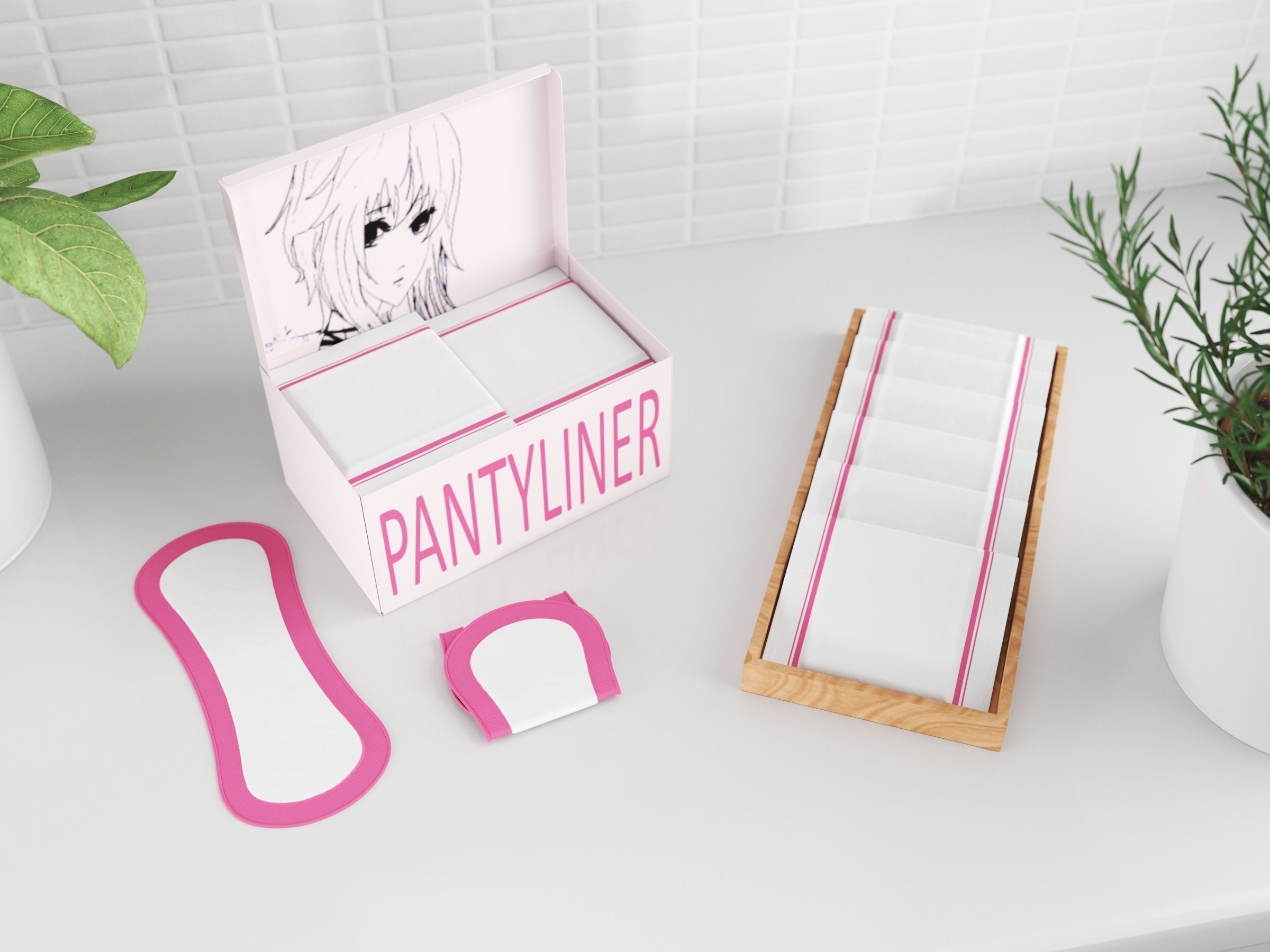 Pantyliner Set box 3D model_9