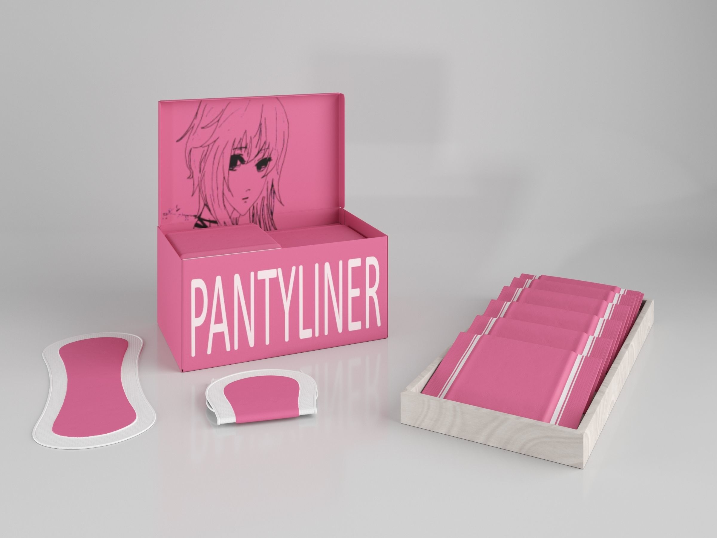 Pantyliner Set box 3D model_8