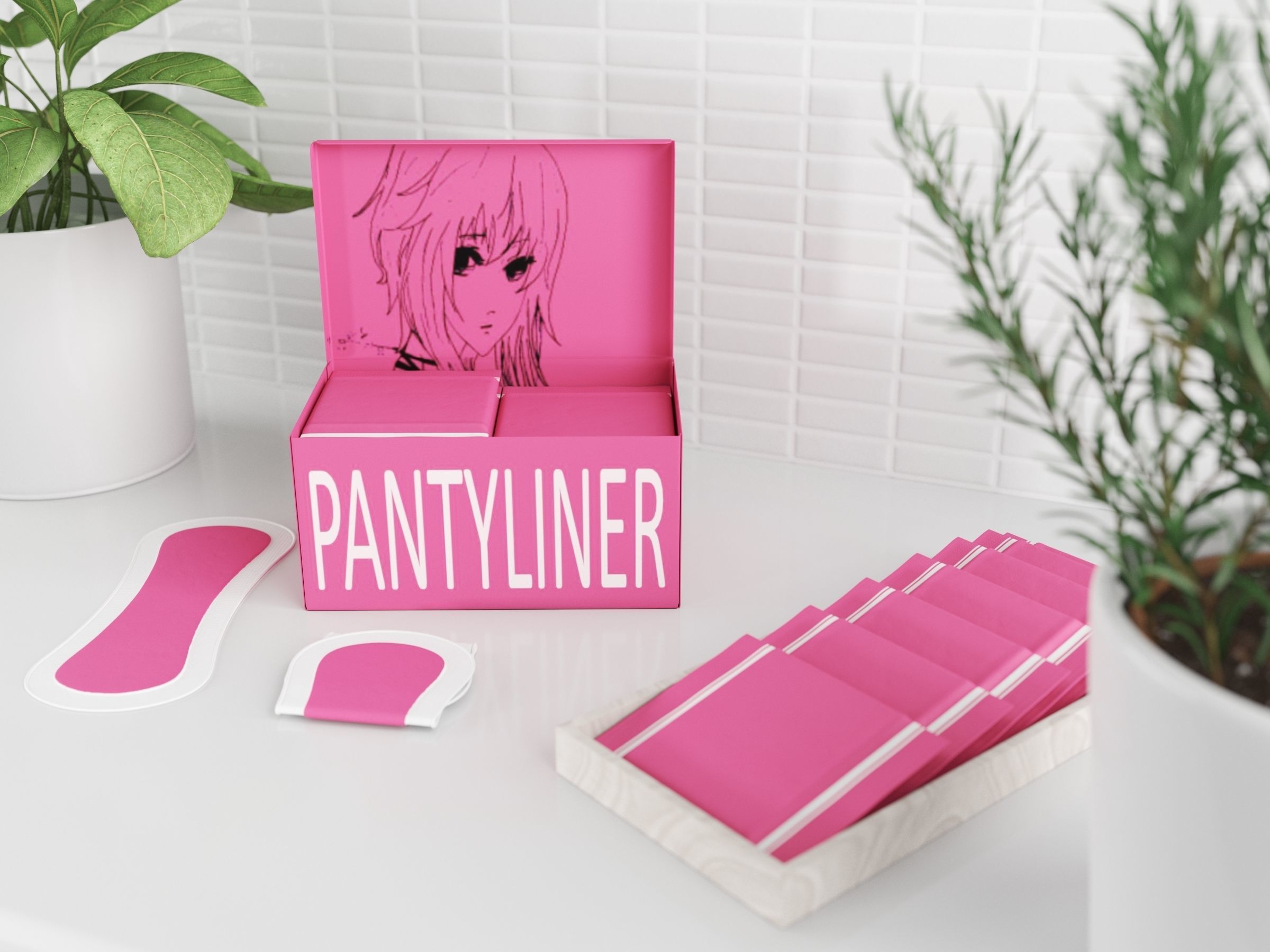 Pantyliner Set box 3D model_2