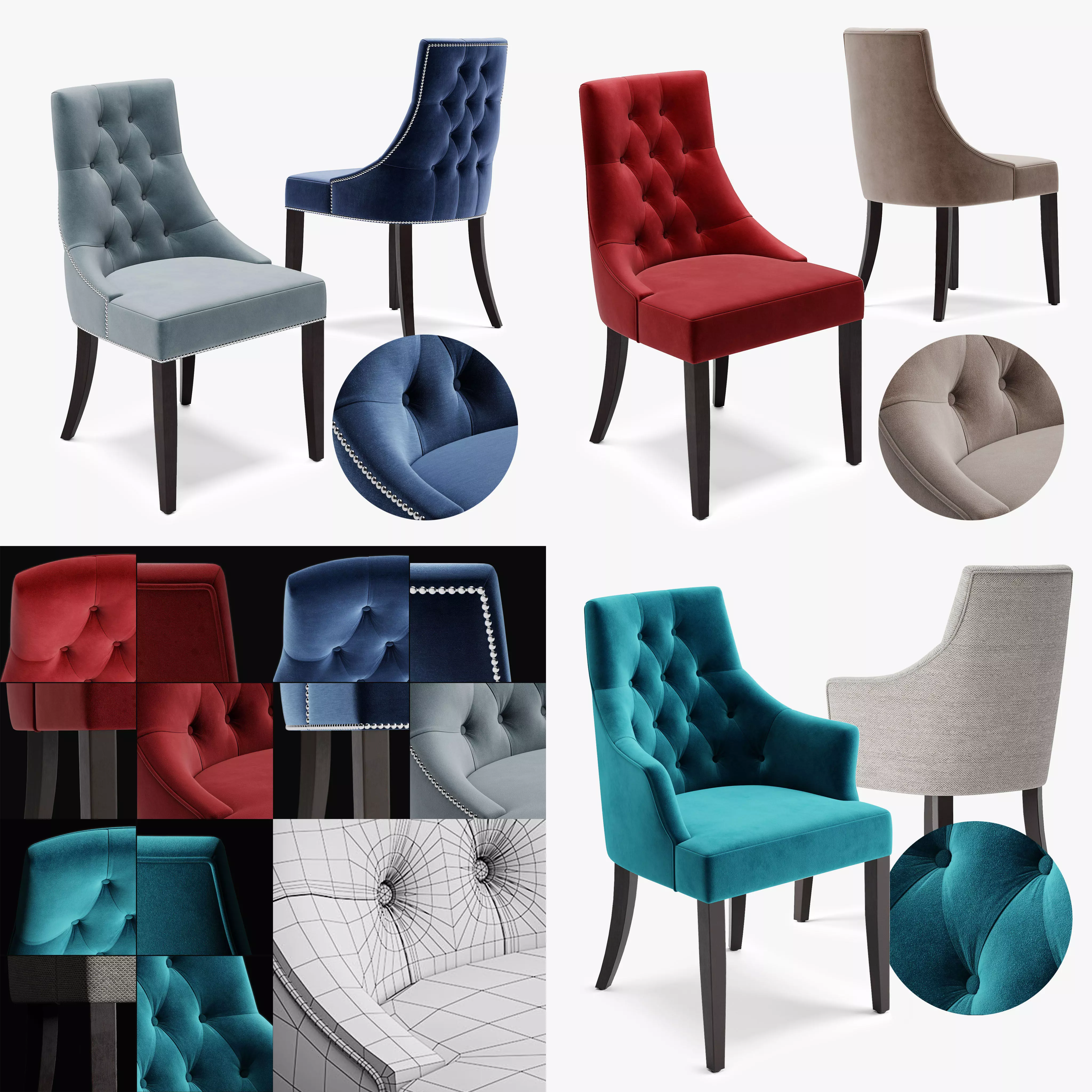 Chairs Dinning 3D Model Collection_0