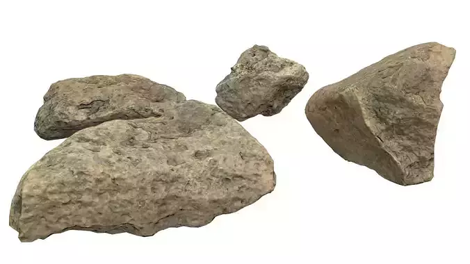 rocks 3D model two