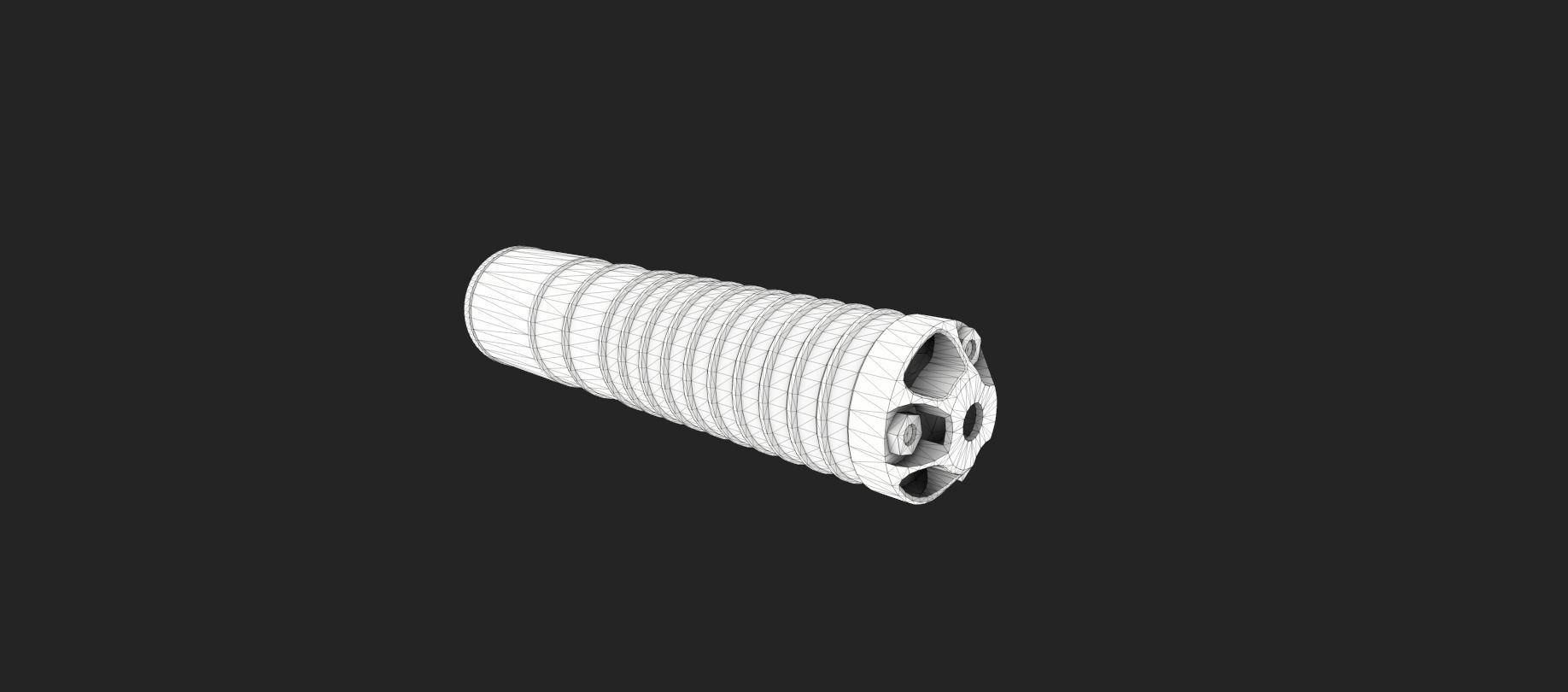 Silencer Hexagon DTKP 762x39 Low-poly 3D model_9