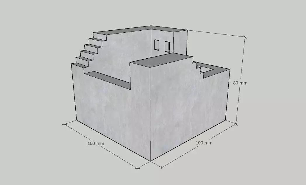 Mini Concrete Box11 3D print model_0