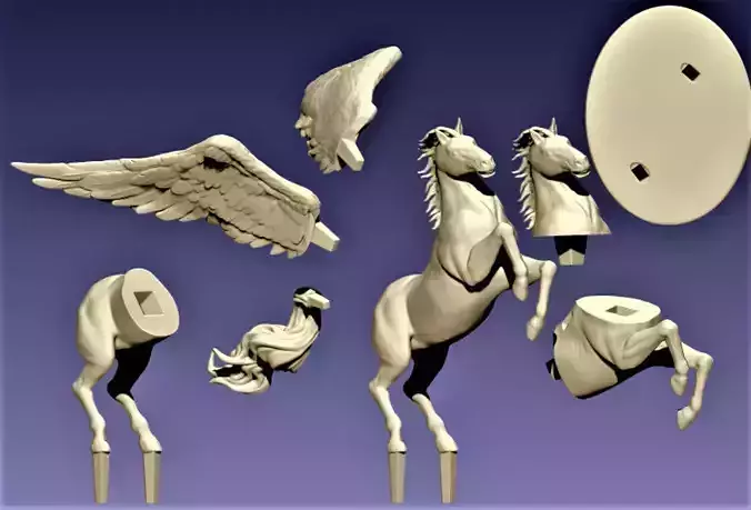 Pegasus 3D print model statue of horse with wings 3D print model