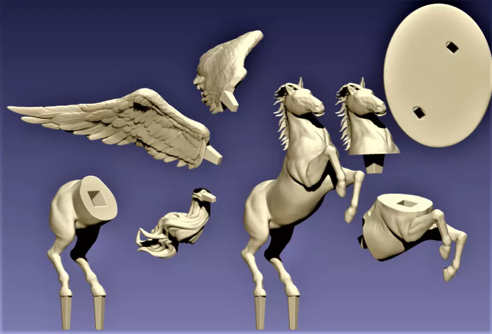 Pegasus 3D print model statue of horse with wings 3D print model_0
