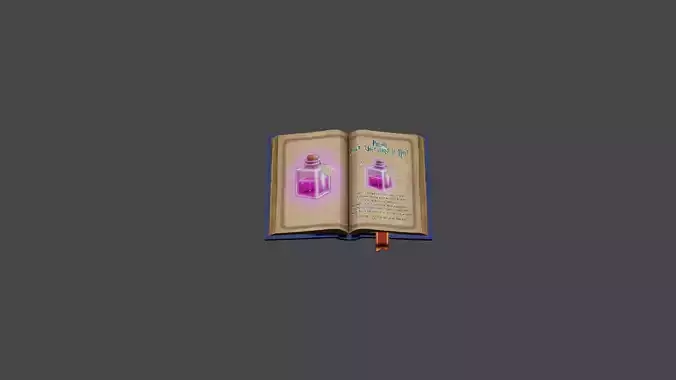 Alchemy Open Book Low-poly 3D model