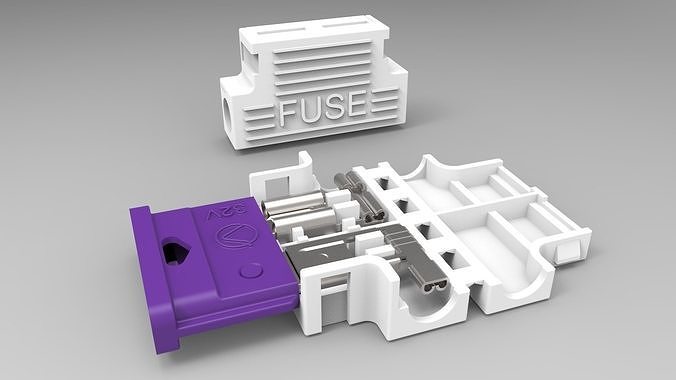Universal car flag fuse holder 3D print model
