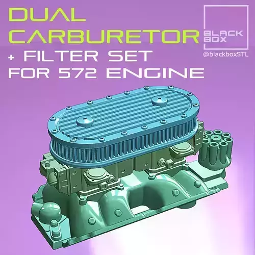Dual Carburetor set with filters for 572 ENGINE 1-24th 3D print model