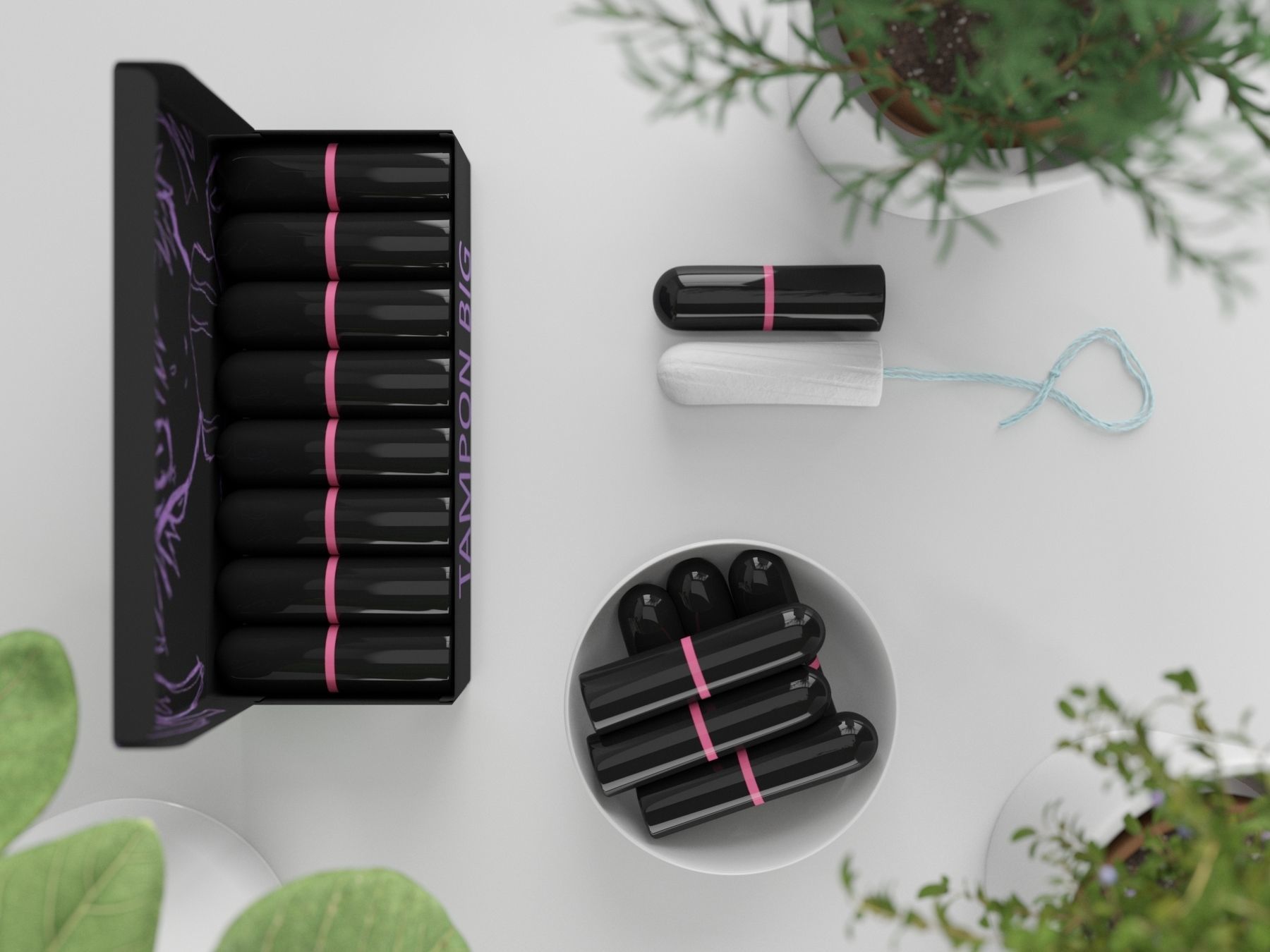 tampon big set 3D model_11