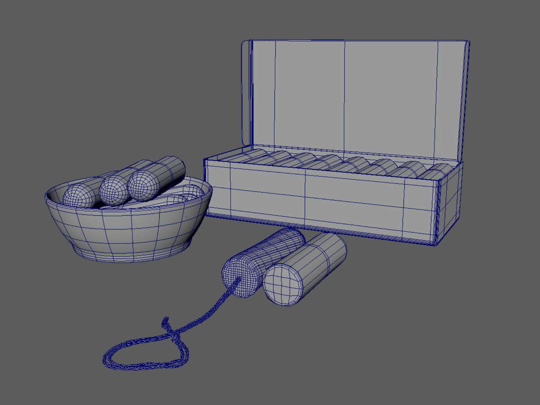 tampon big set 3D model_4