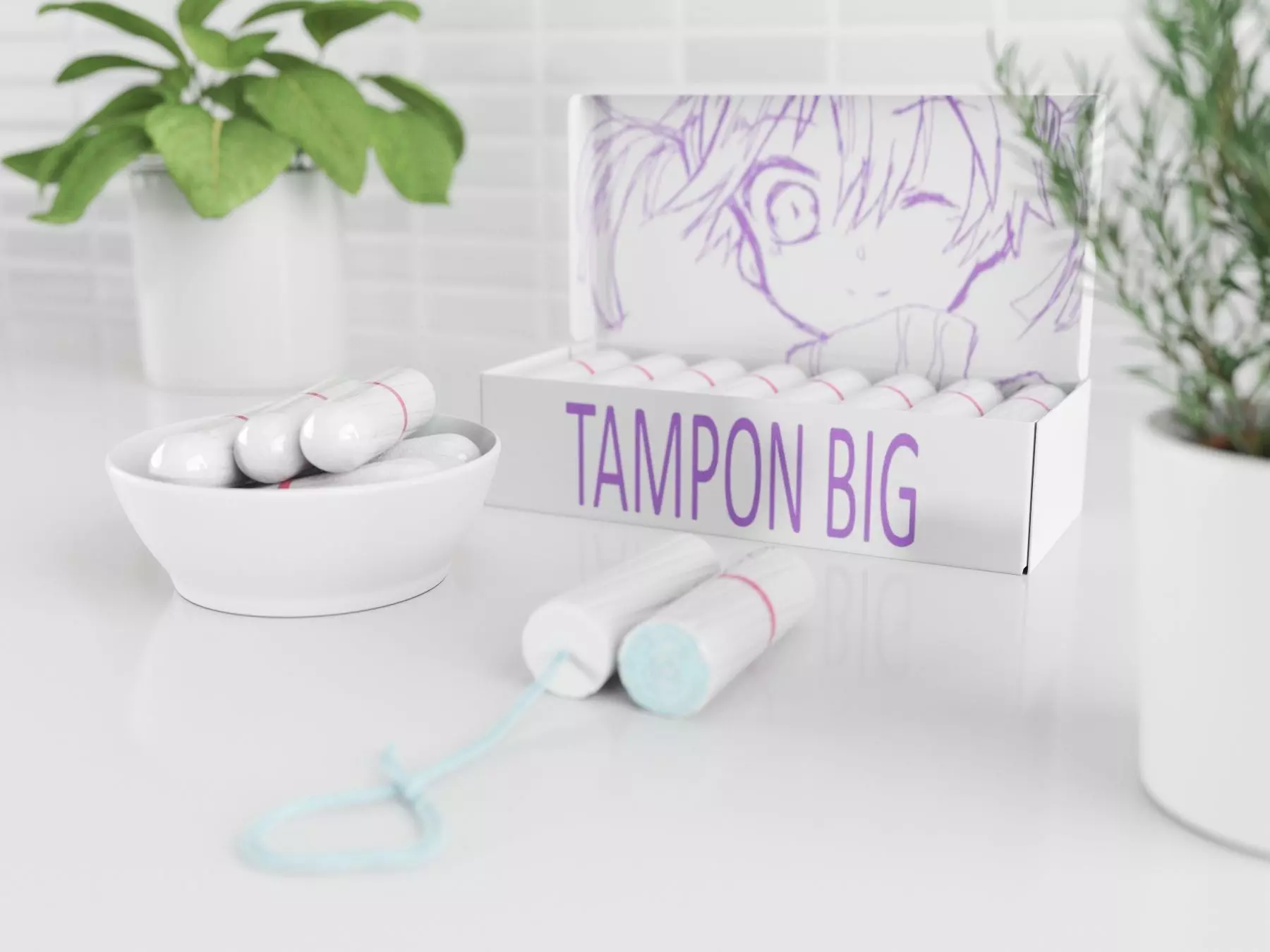 tampon big set 3D model_0
