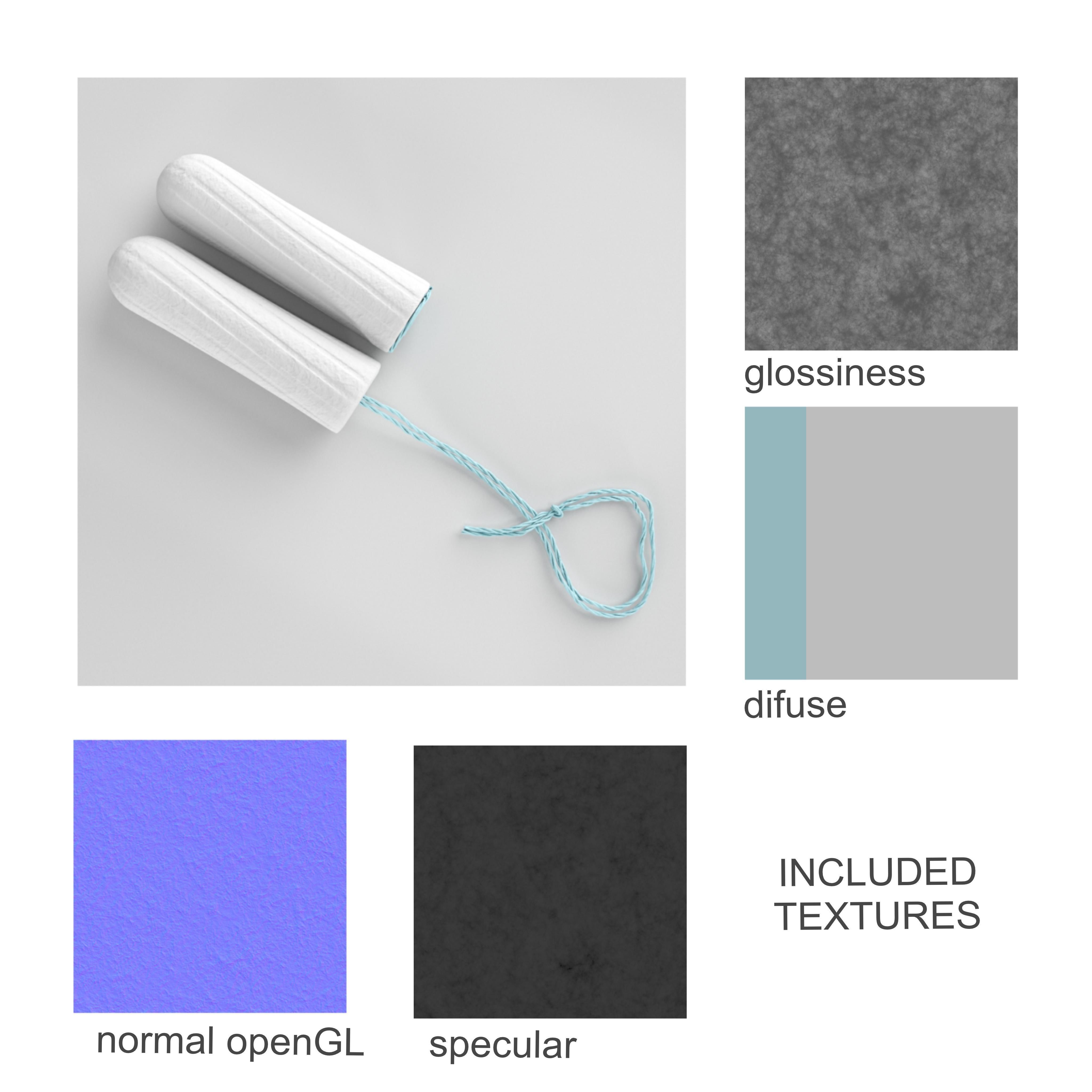 tampon big set 3D model_15