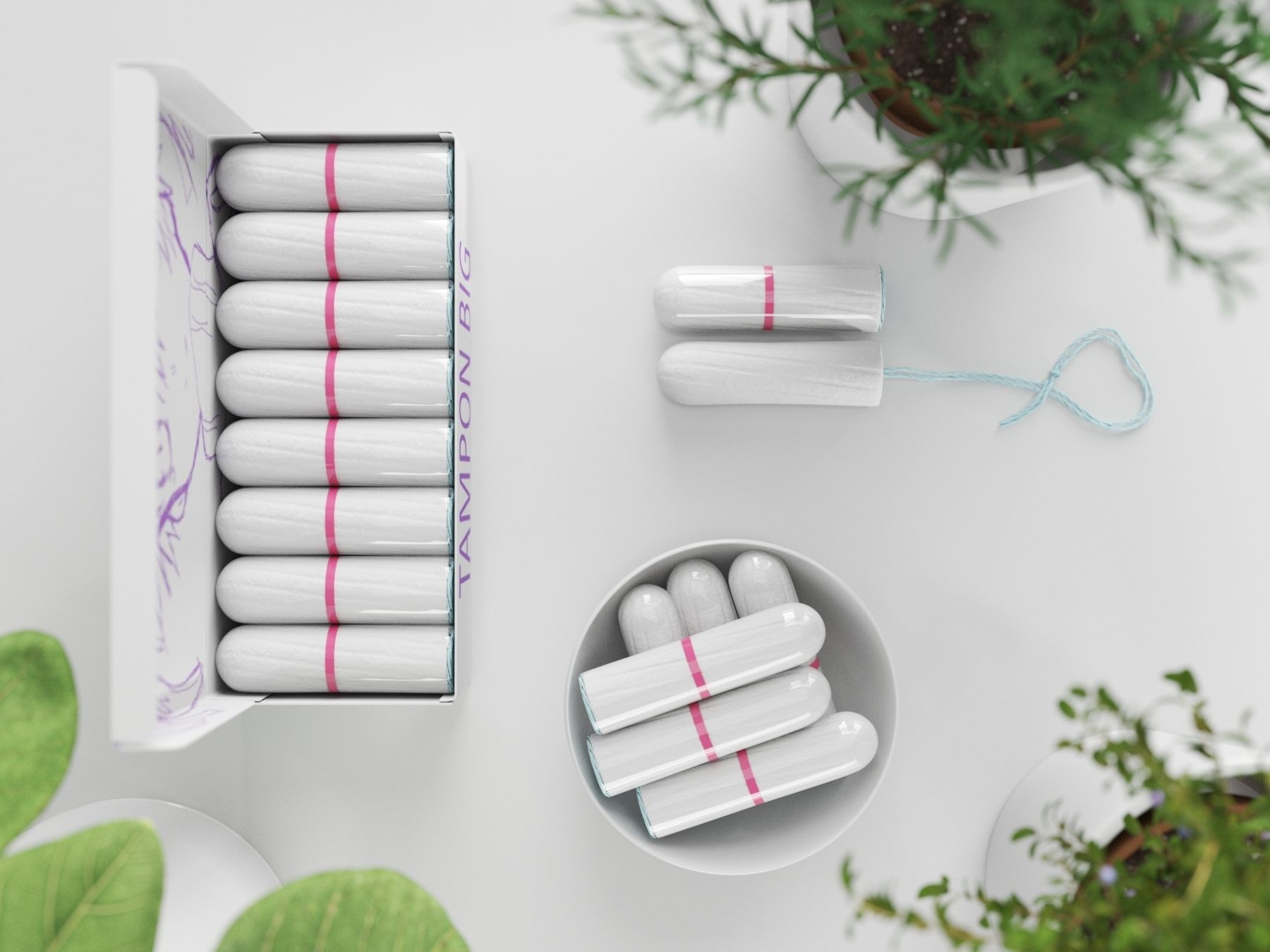 tampon big set 3D model_10