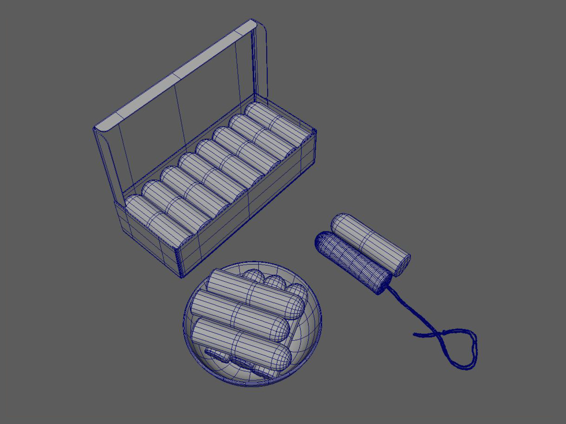 tampon big set 3D model_9