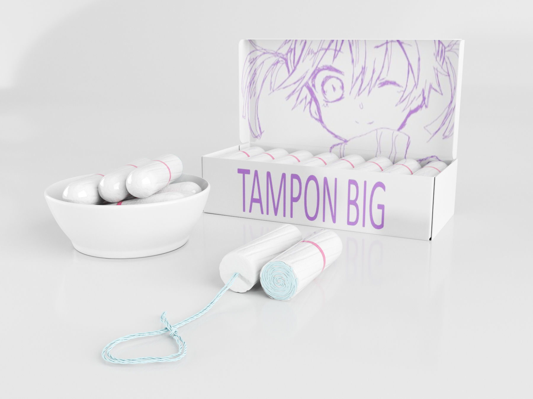 tampon big set 3D model_3
