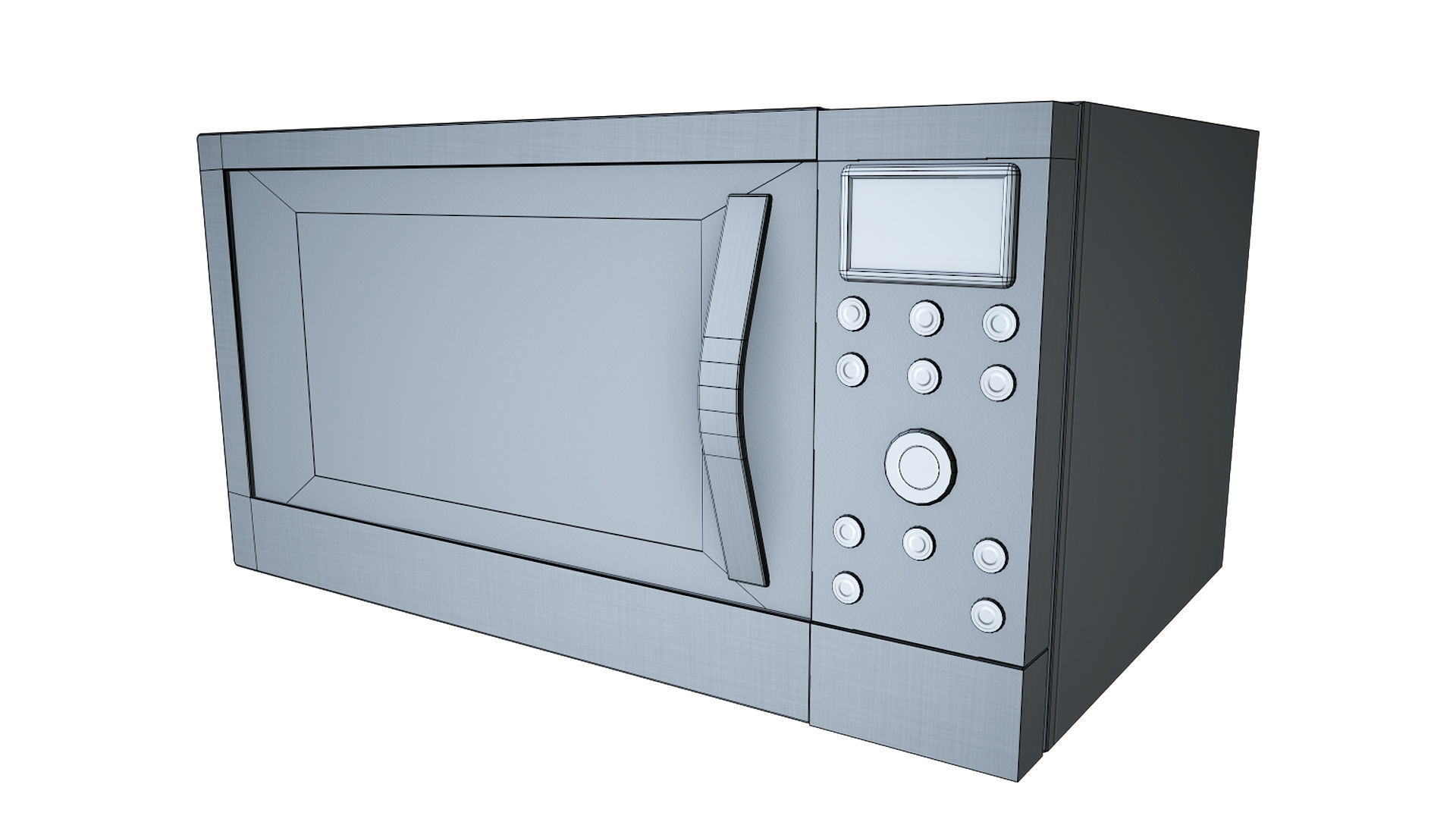 Microwave Oven Low-poly 3d Model Low-poly 3D model_6
