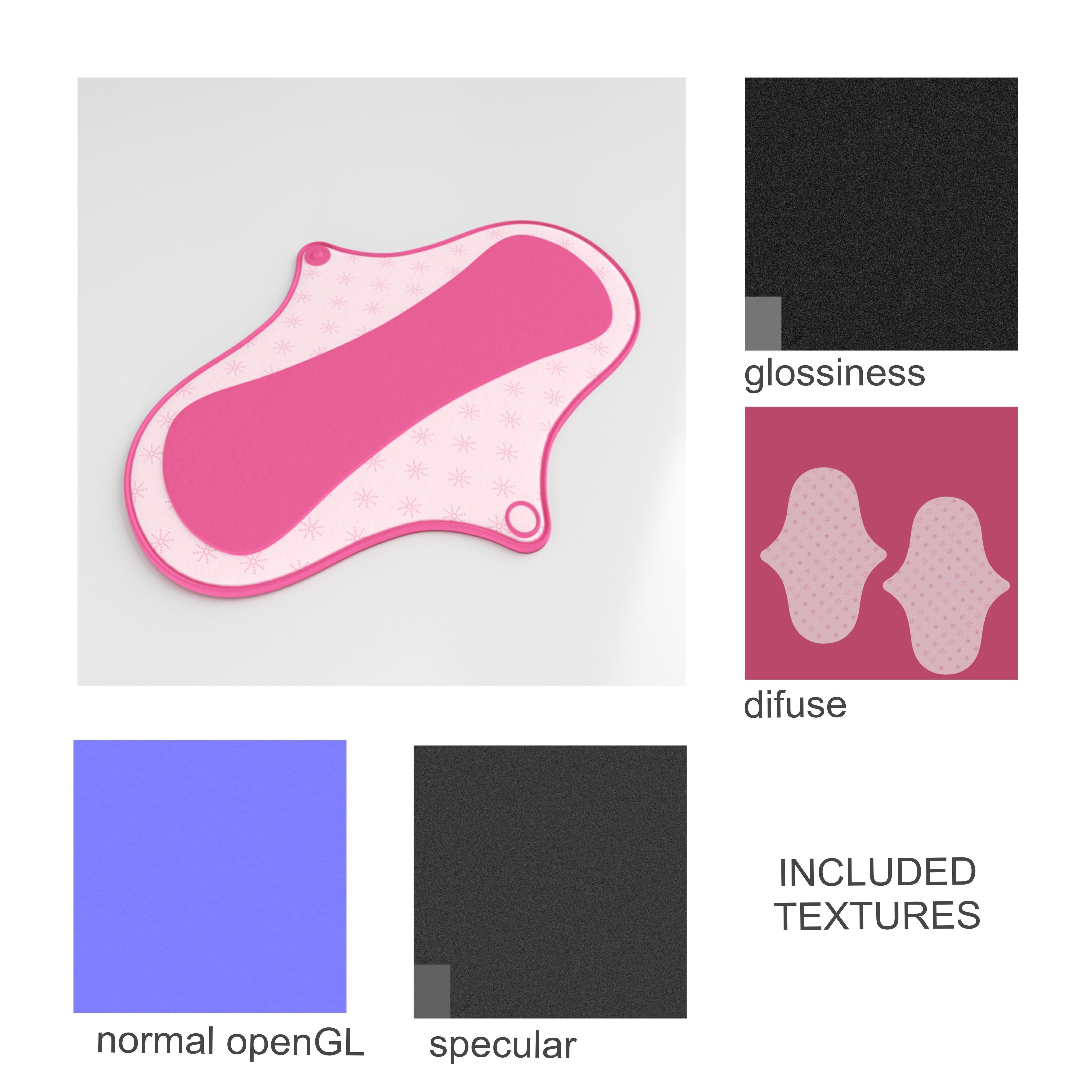 single pantyliner cotton 3D model_5