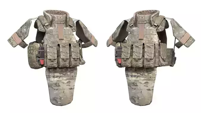 MILITARY WAS DCS Plate Carrier Vest V2 Low-poly 3D model