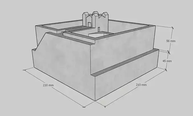 Mini Concrete Planter Box14 3D print model