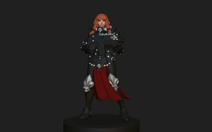 Space nun anime heads 3D print model