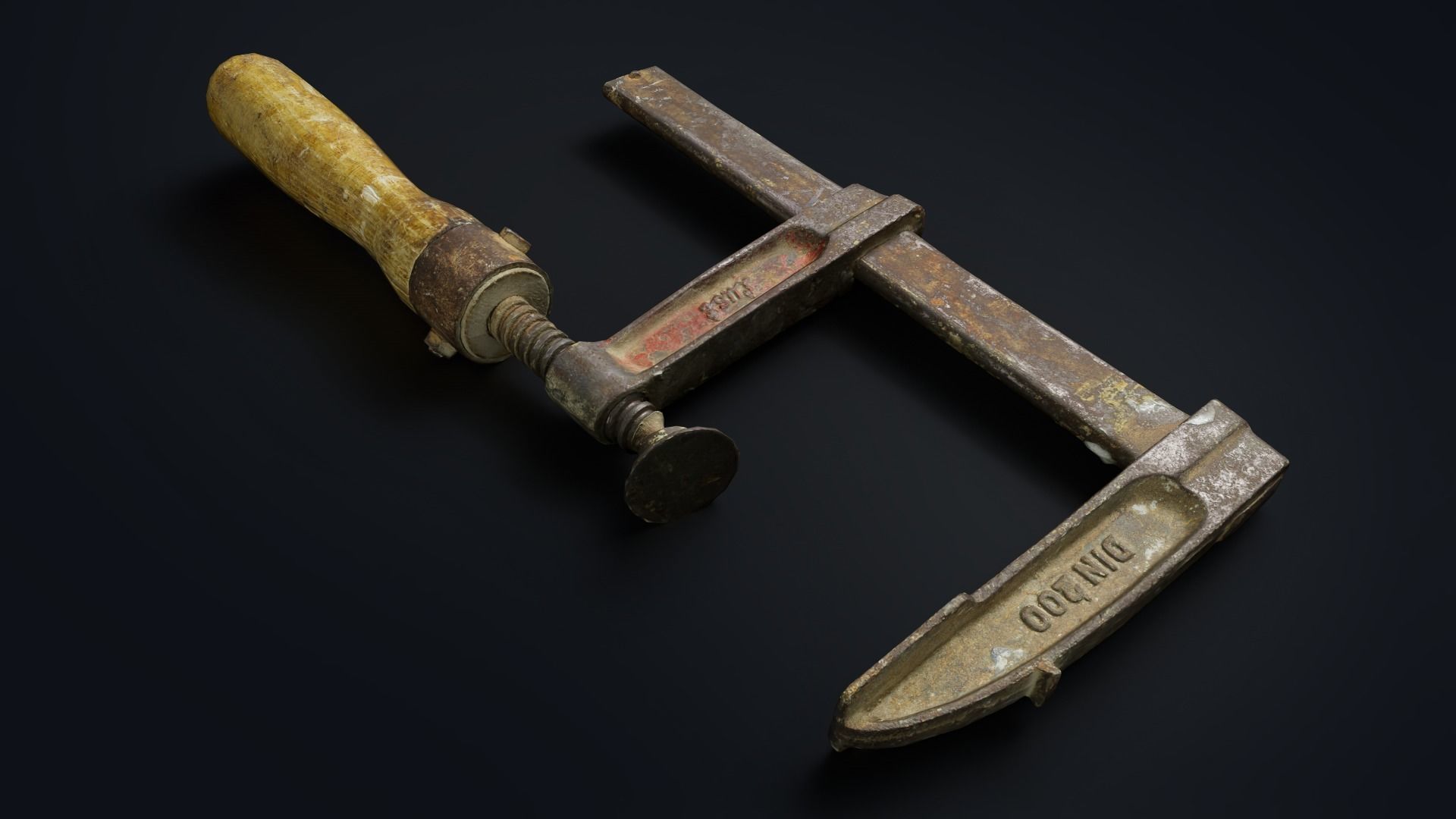 Old clamp Low-poly 3D model_8