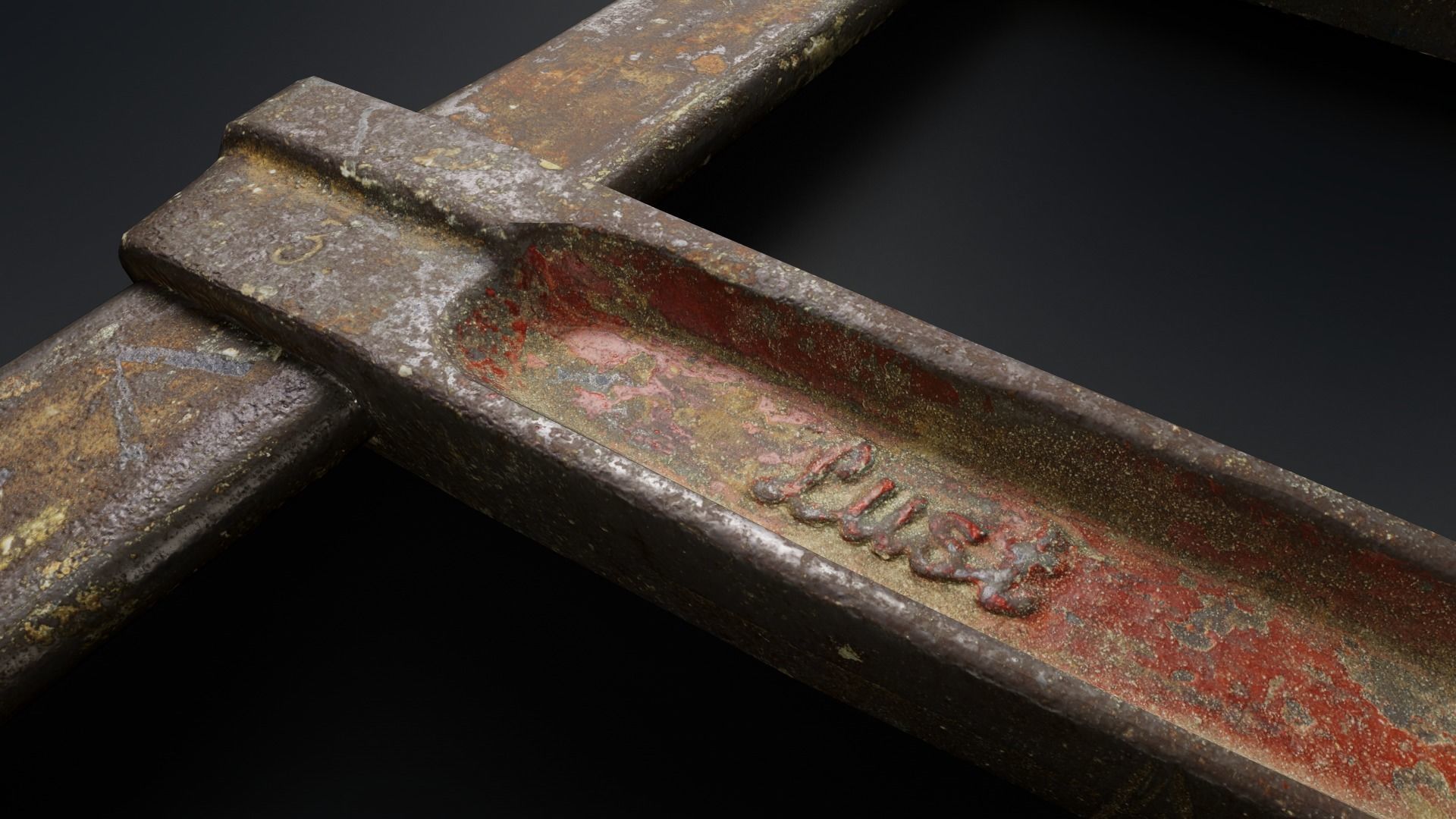 Old clamp Low-poly 3D model_3