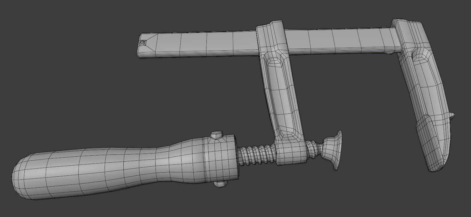 Old clamp Low-poly 3D model_4