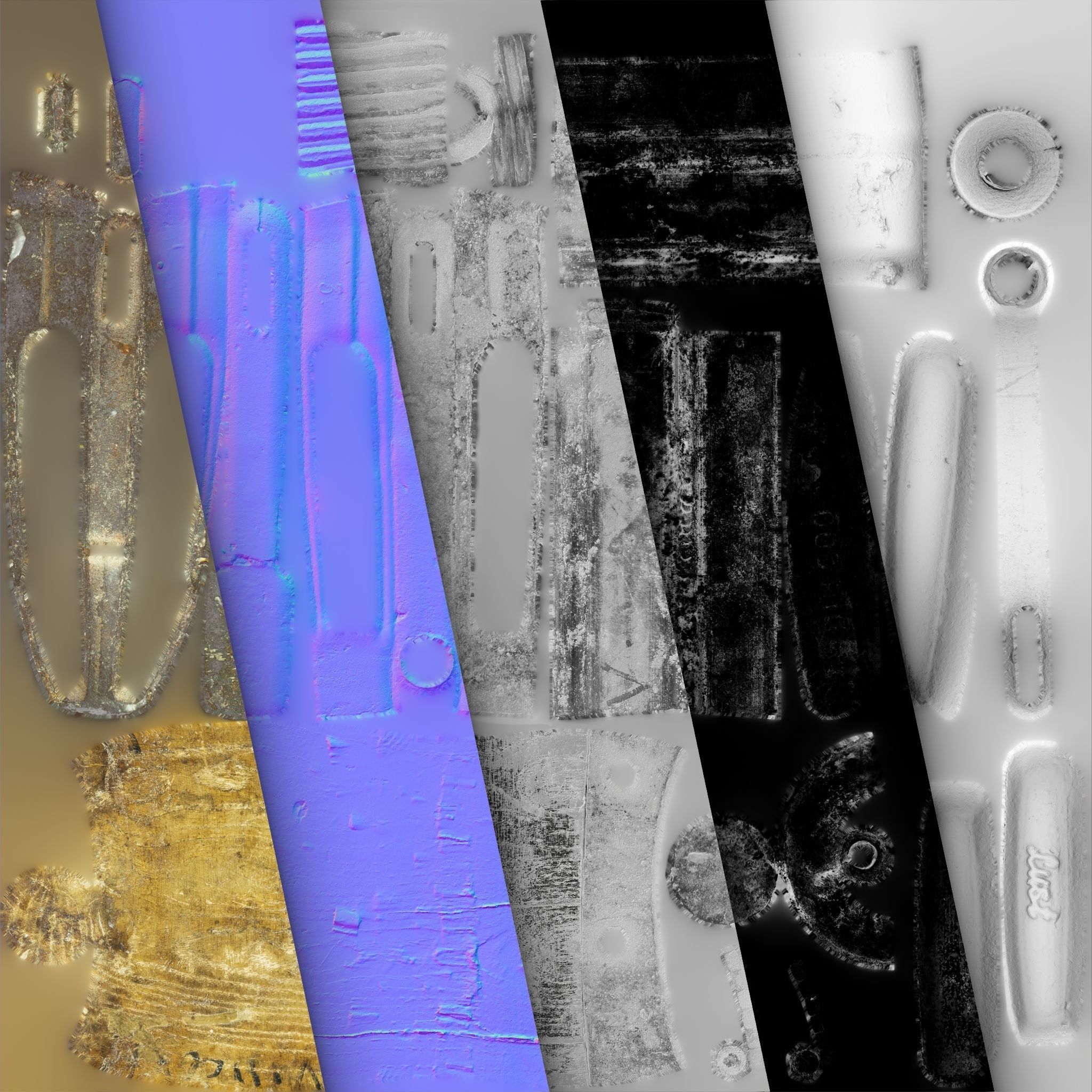 Old clamp Low-poly 3D model_5