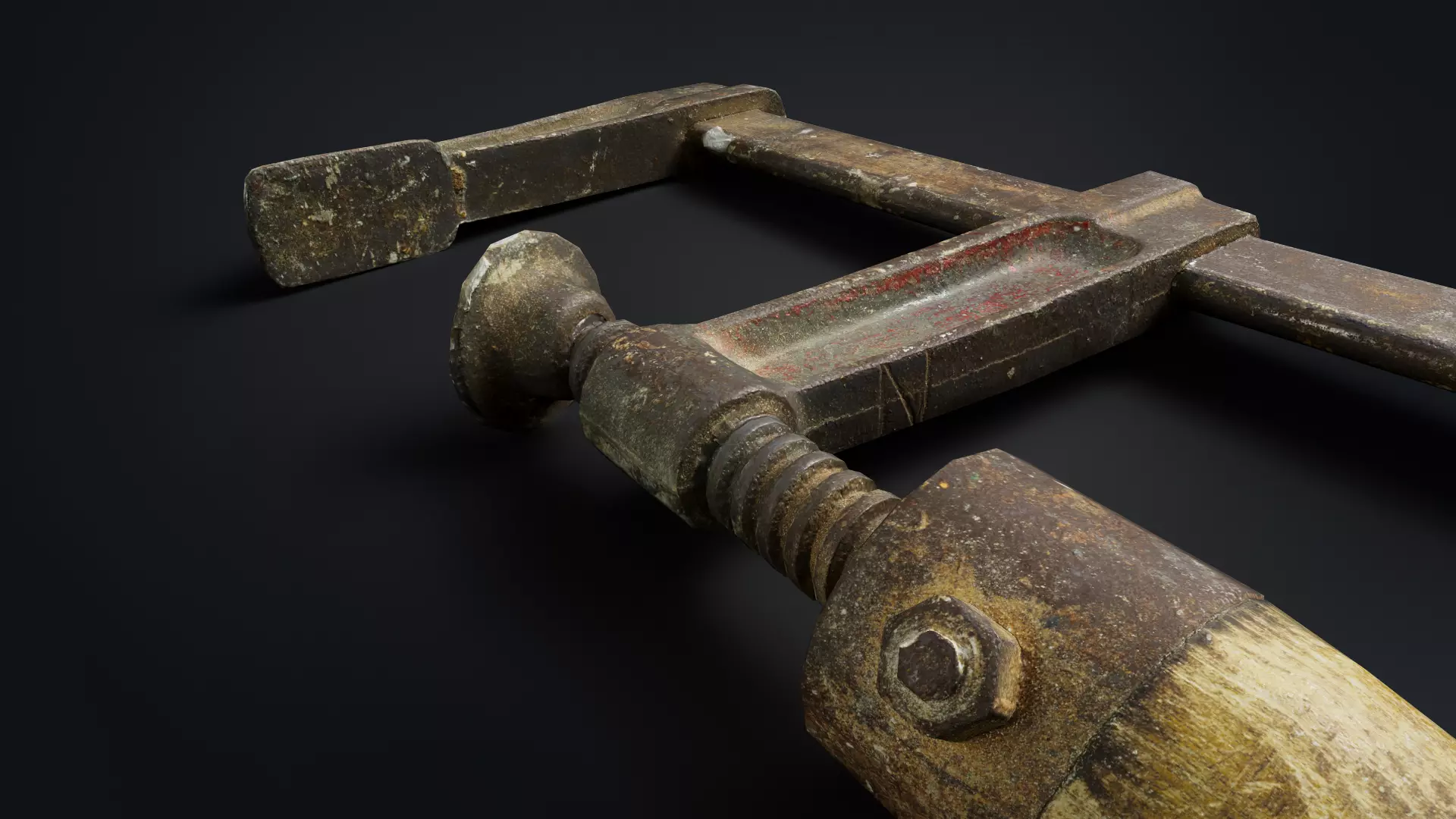 Old clamp Low-poly 3D model_0