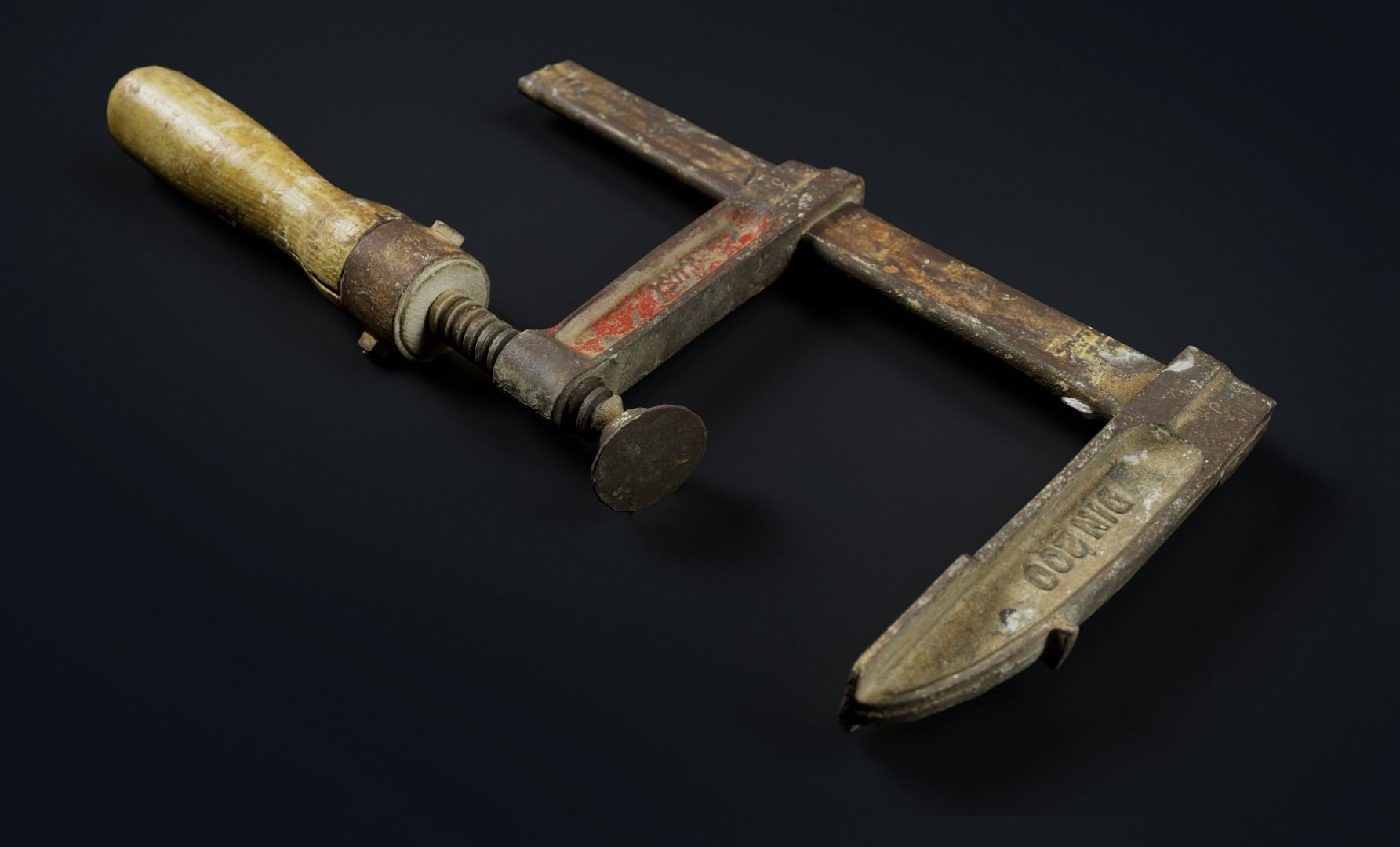 Old clamp Low-poly 3D model_6