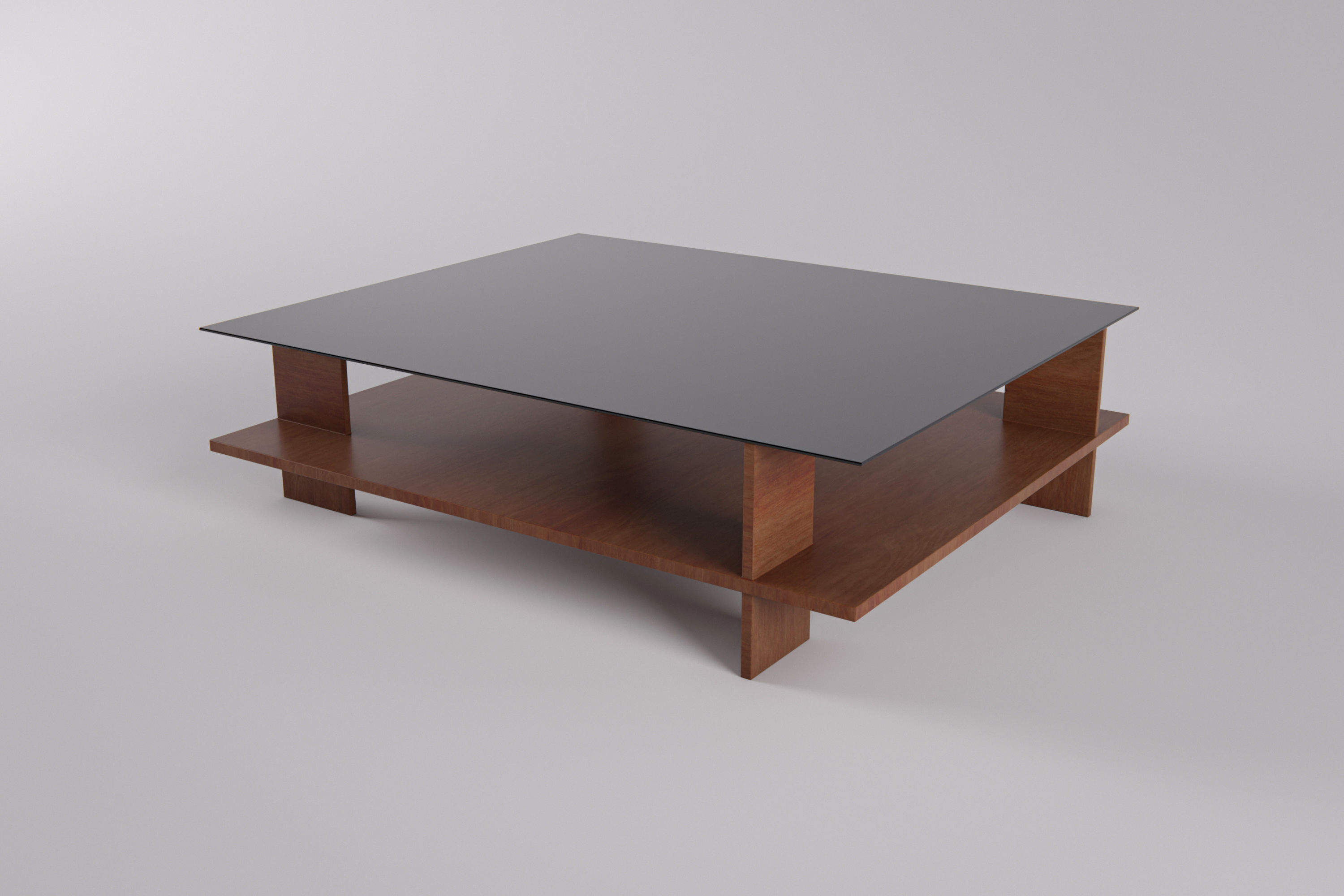Coffee table Low-poly 3D model_4