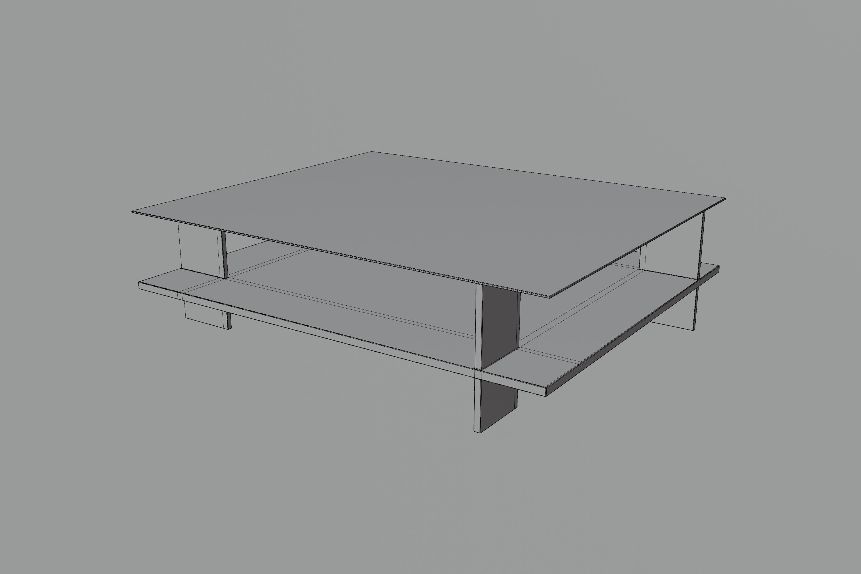 Coffee table Low-poly 3D model_5