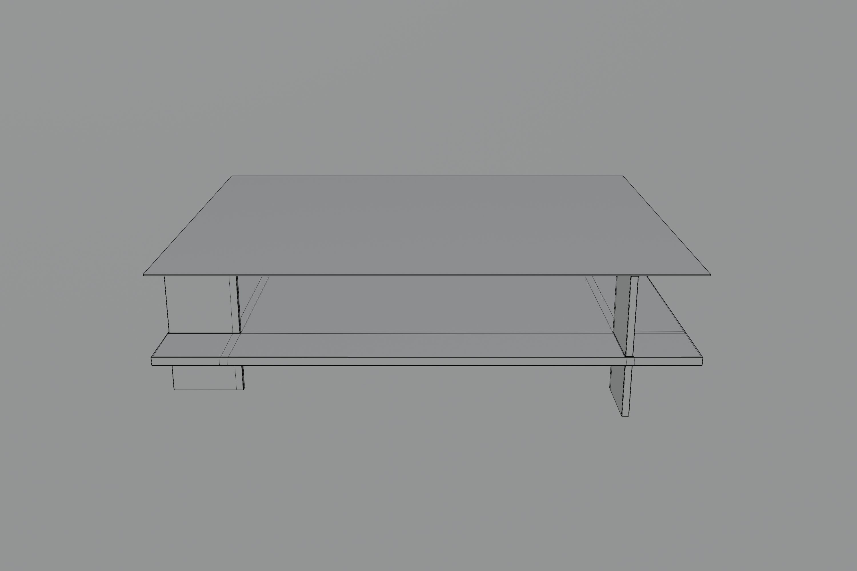 Coffee table Low-poly 3D model_3
