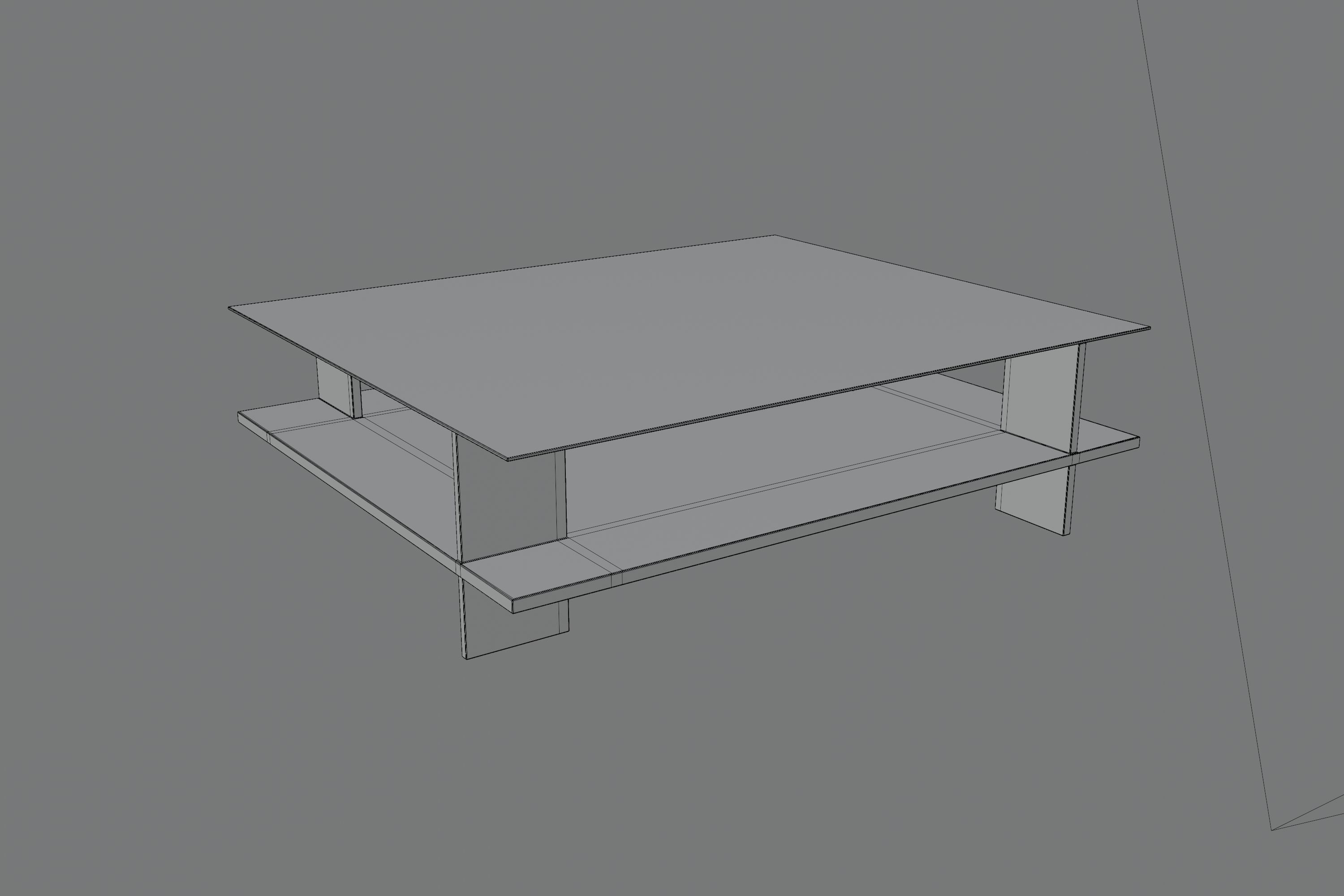 Coffee table Low-poly 3D model_1