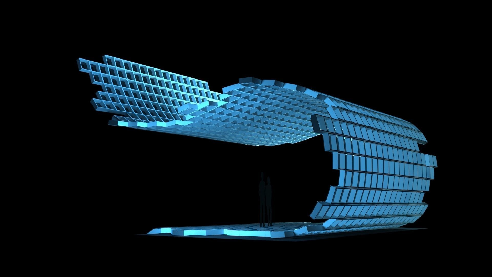 Mesh stage concept Low-poly 3D model_8