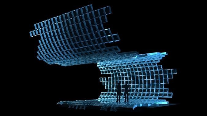 Mesh stage concept Low-poly 3D model