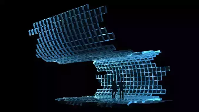Mesh stage concept Low-poly 3D model