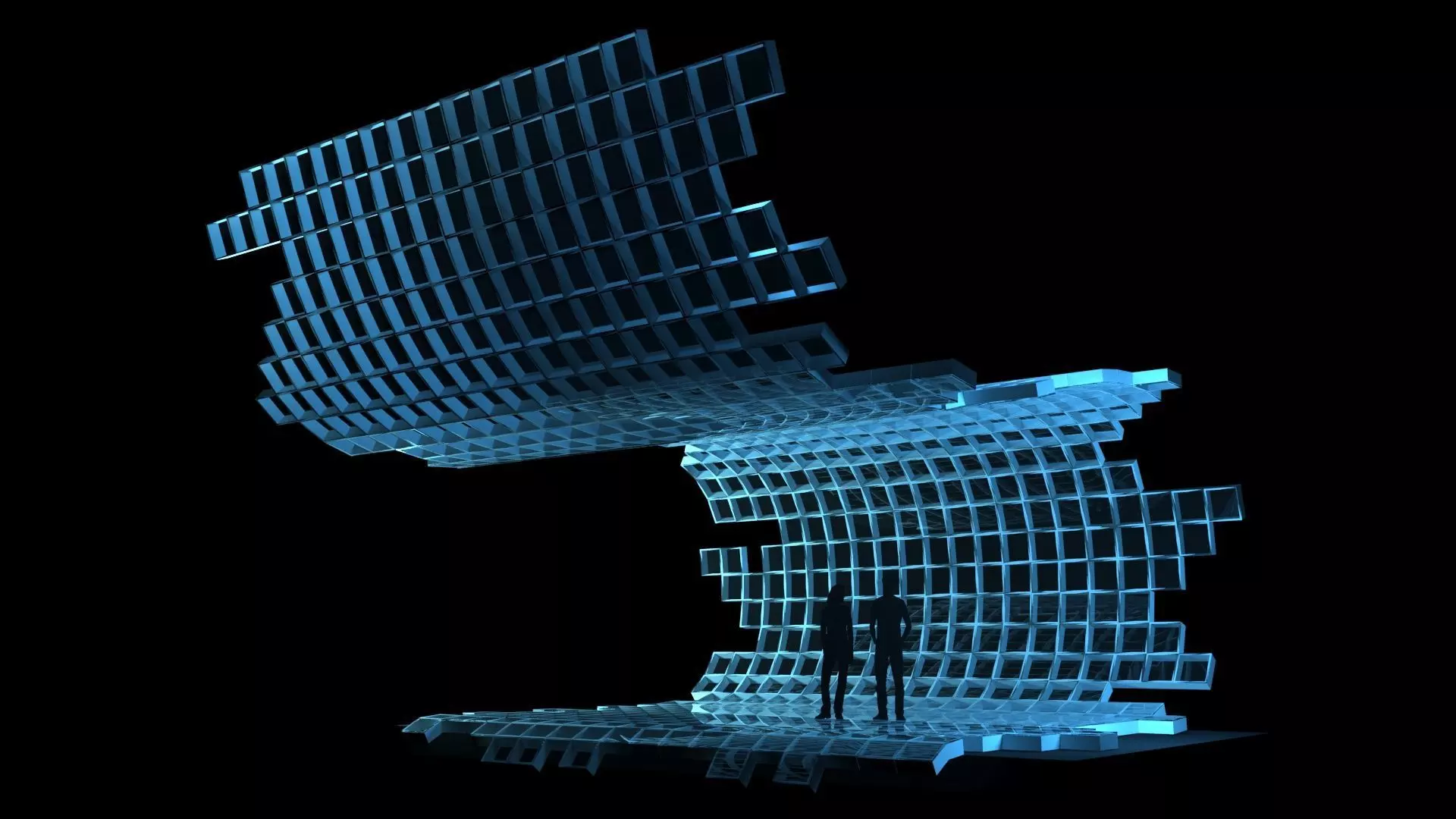 Mesh stage concept Low-poly 3D model_0