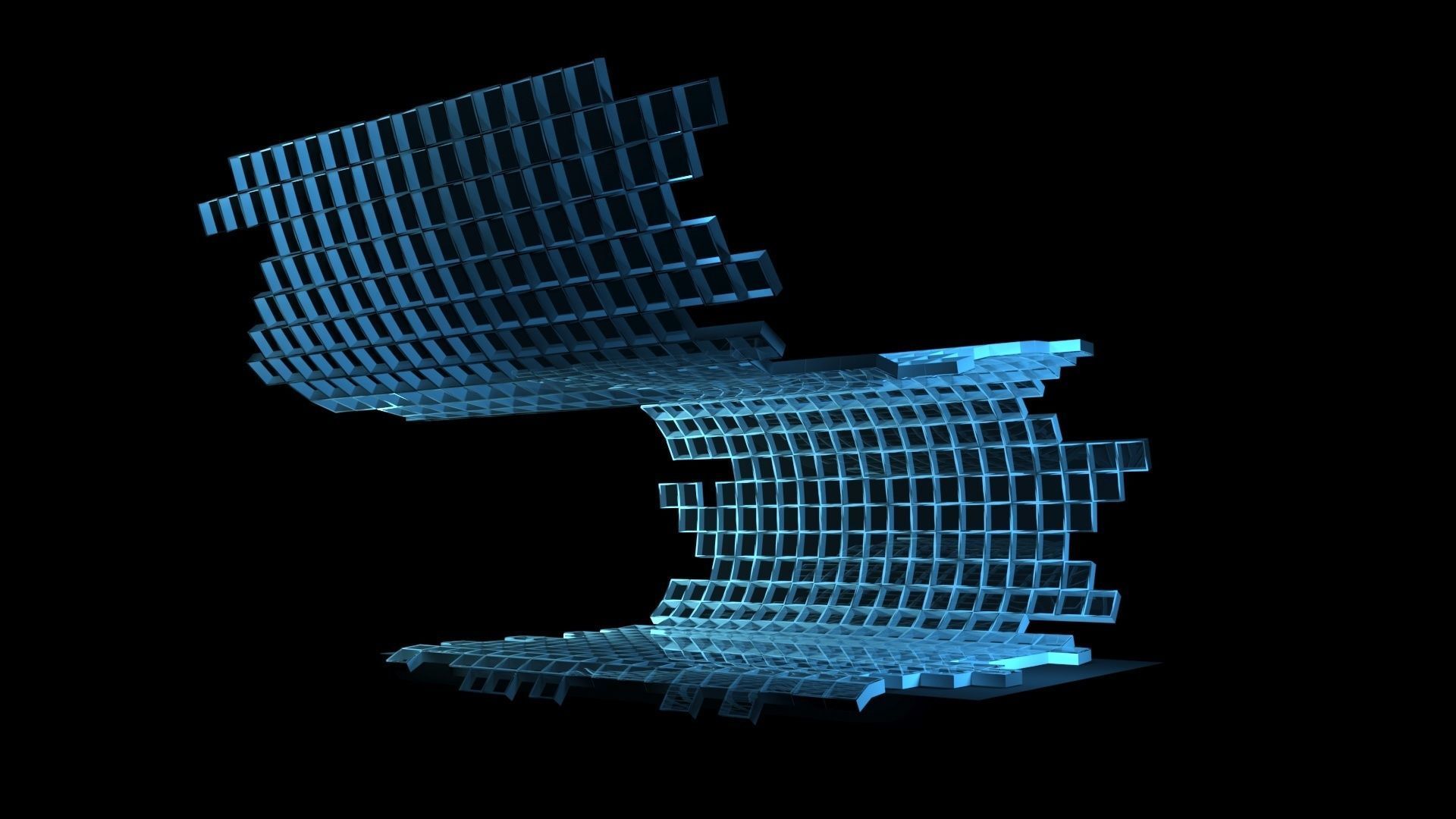 Mesh stage concept Low-poly 3D model_3