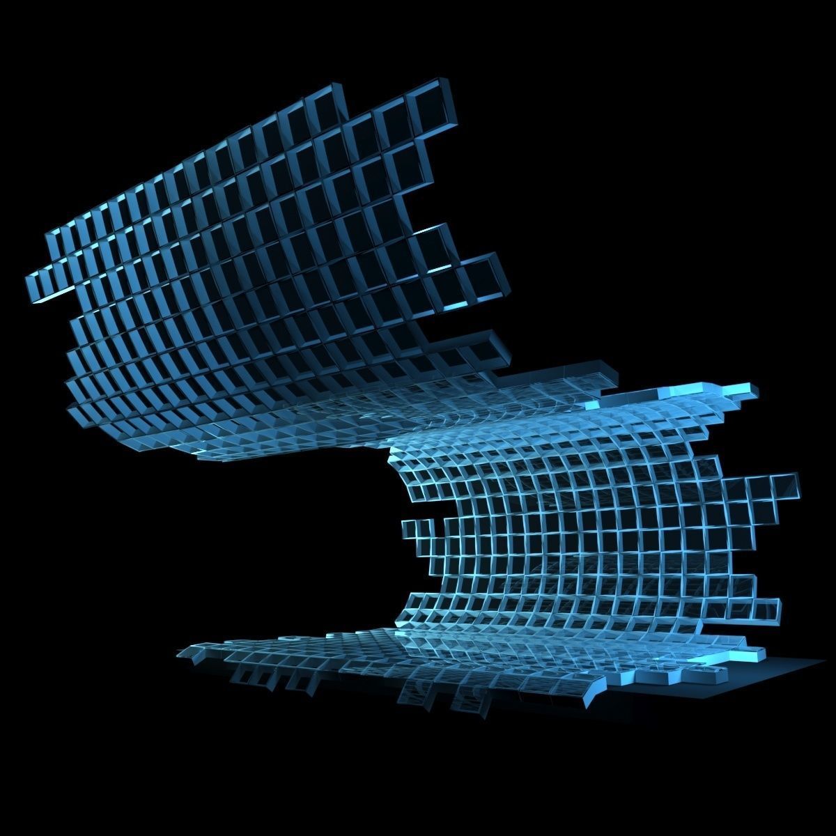 Mesh stage concept Low-poly 3D model_4