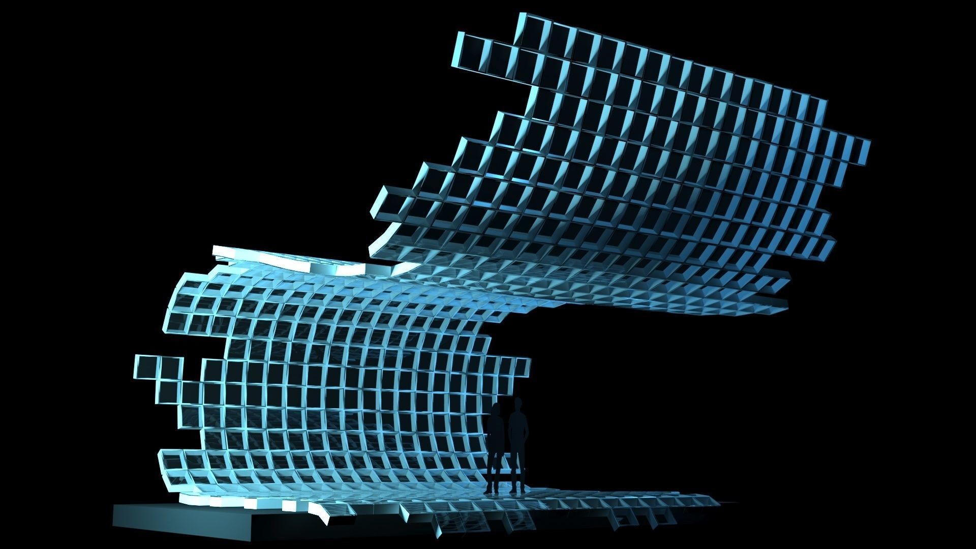 Mesh stage concept Low-poly 3D model_6