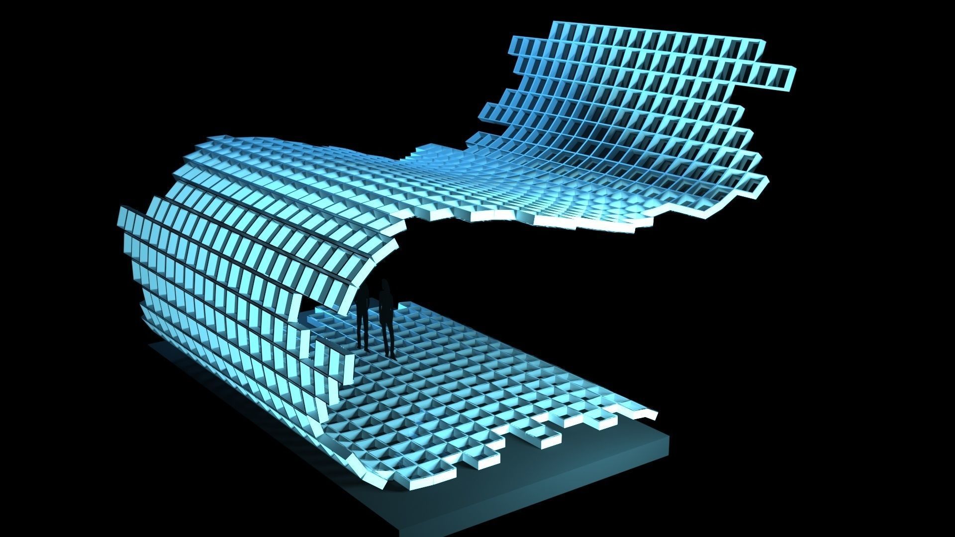 Mesh stage concept Low-poly 3D model_7