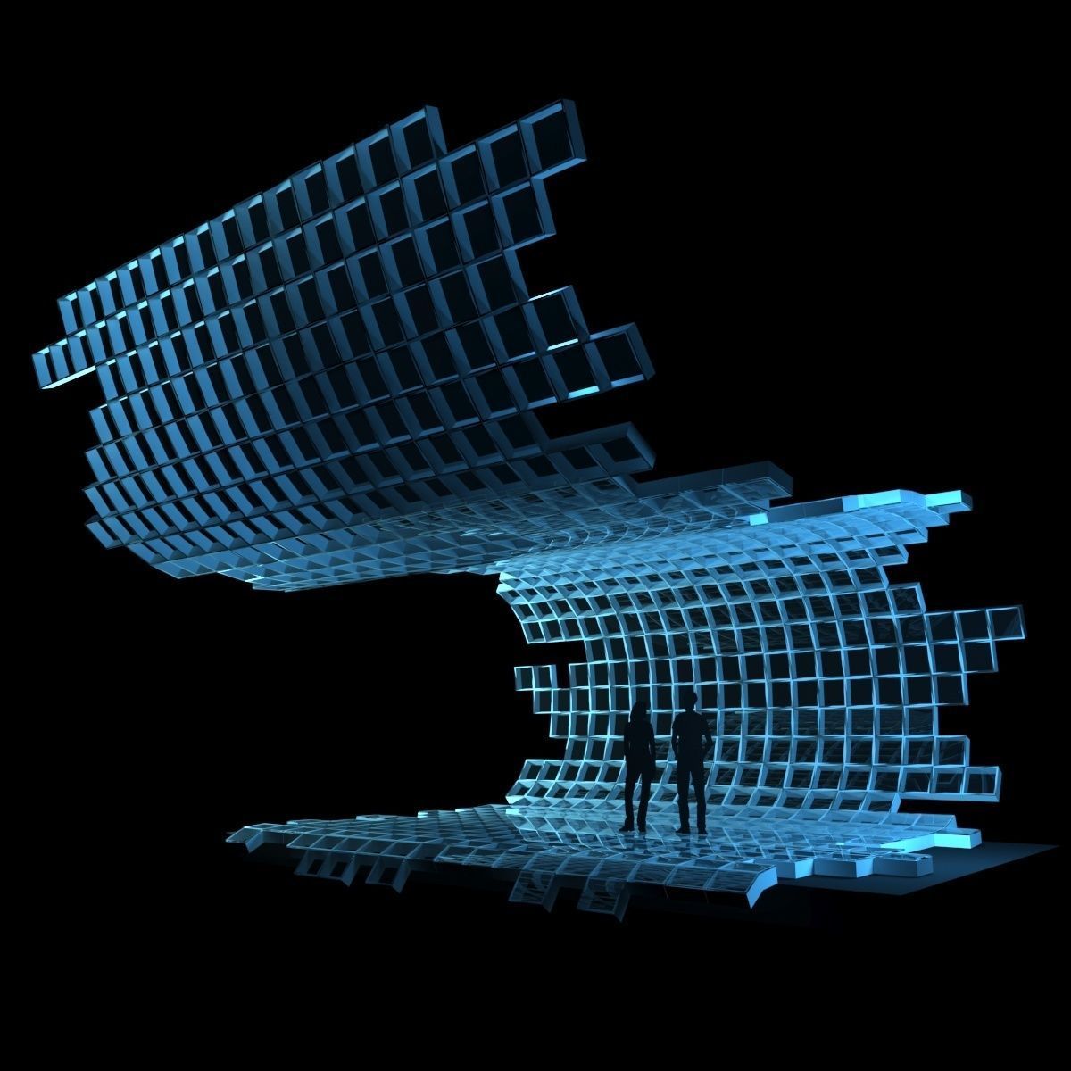 Mesh stage concept Low-poly 3D model_1