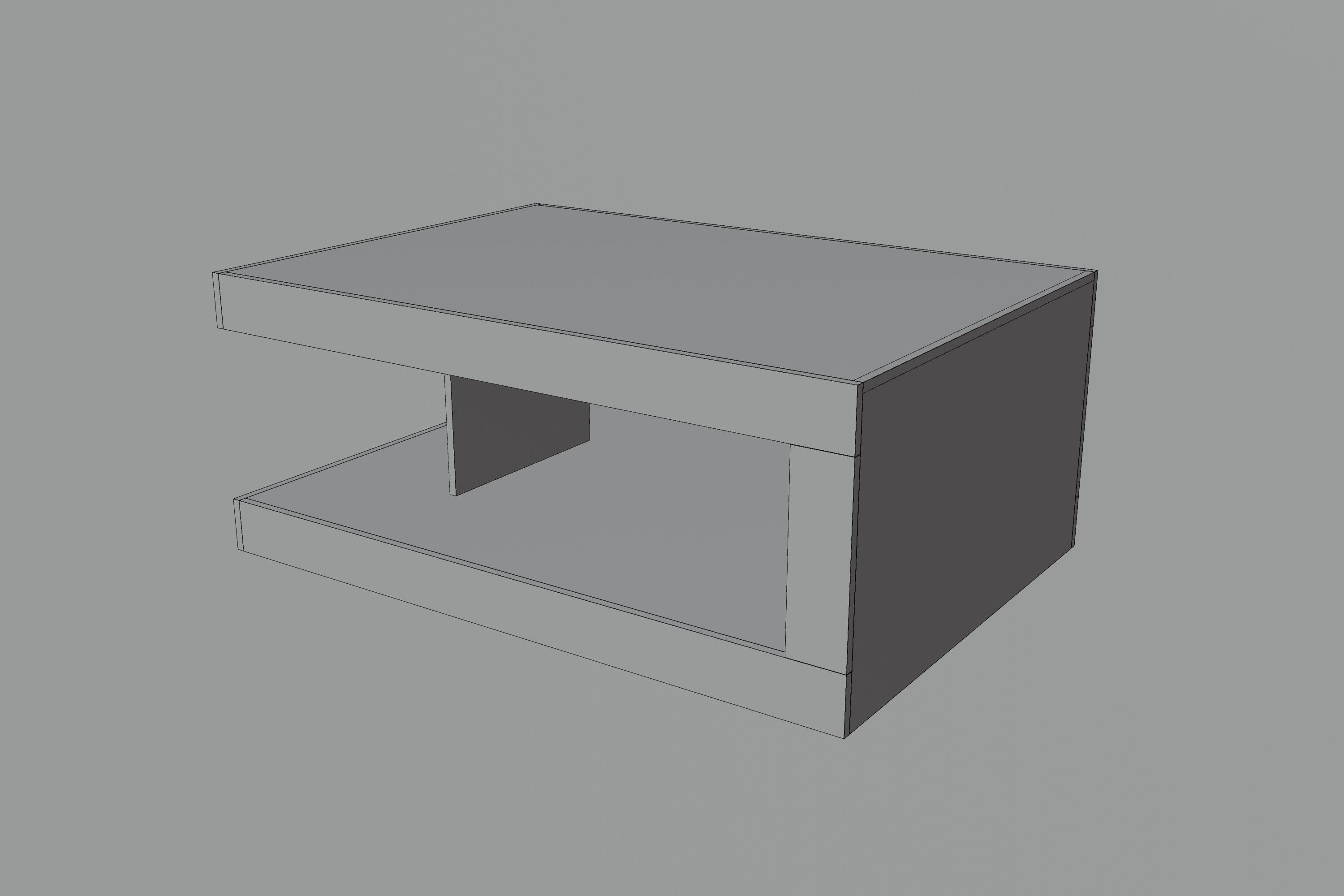 Coffee table Low-poly 3D model_5